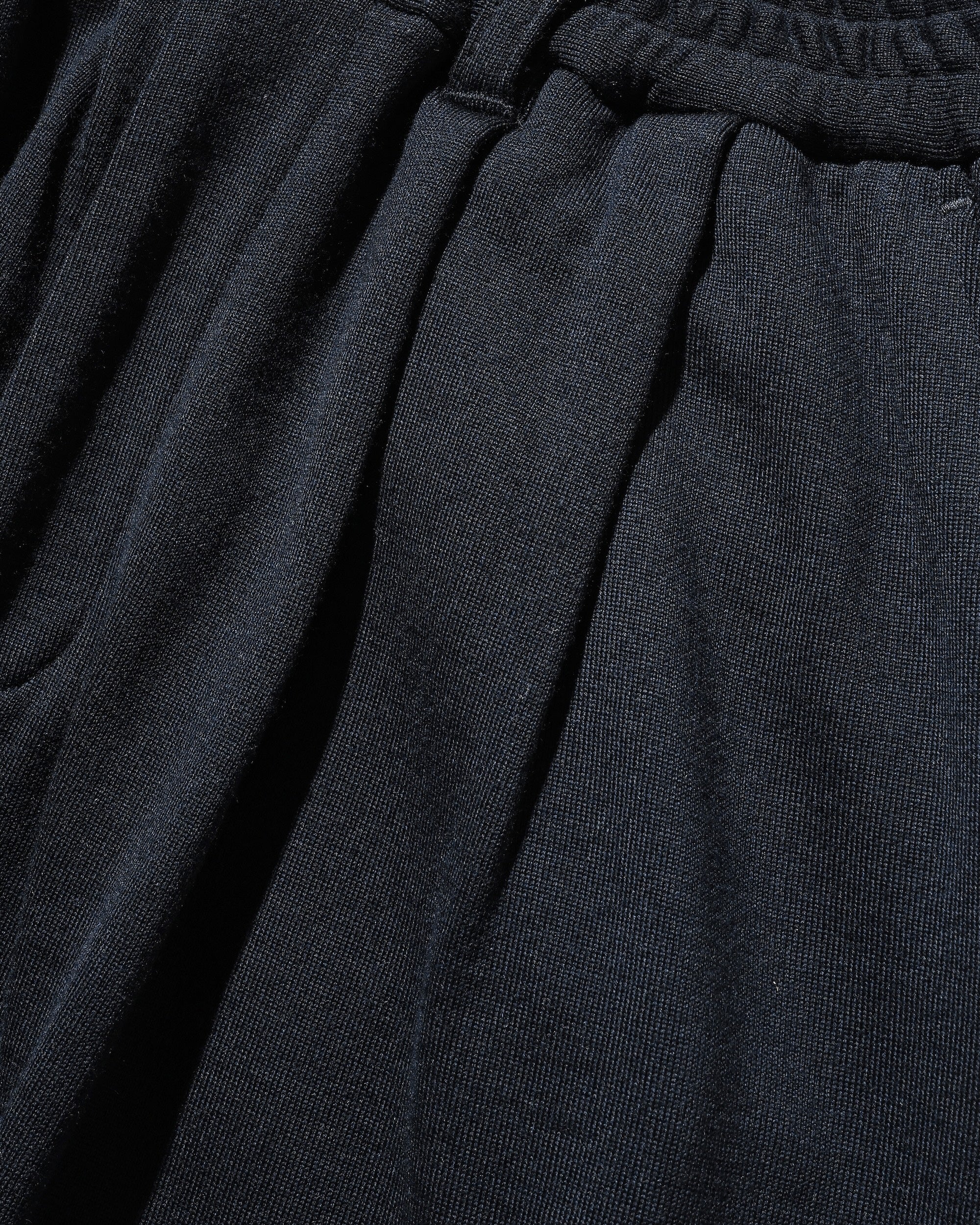 WOOL SWEAT WIDE TAPERED PANTS (NAVY)