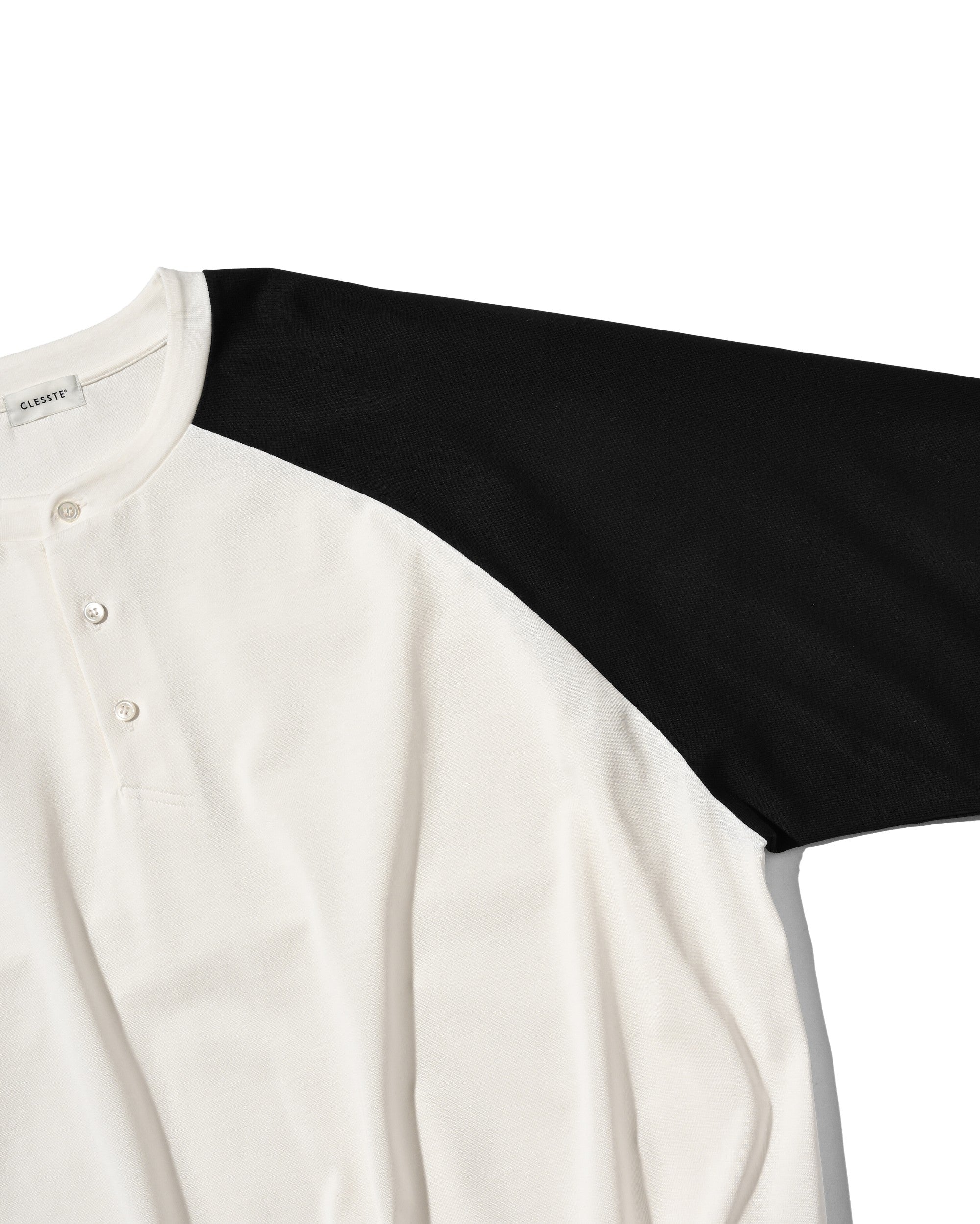 【8.19 WED 20:00- IN STOCK】RAGLAN HENLEY NECK S/S T-SHIRT WITH DRAWSTRINGS (WHITE×NAVY)