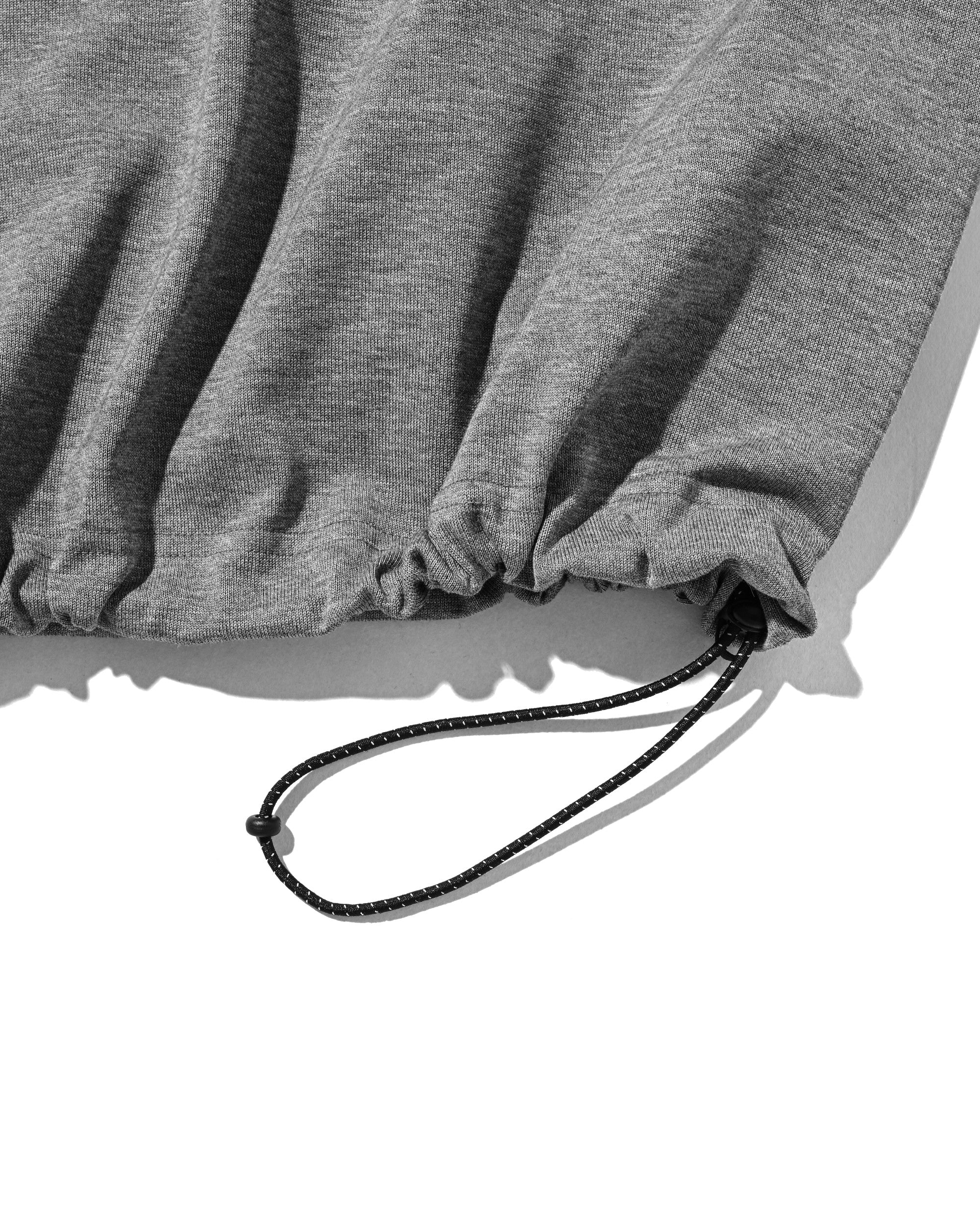 【8.19 WED 20:00- IN STOCK】RAGLAN HENLEY NECK S/S T-SHIRT WITH DRAWSTRINGS (GRAY×BLACK)