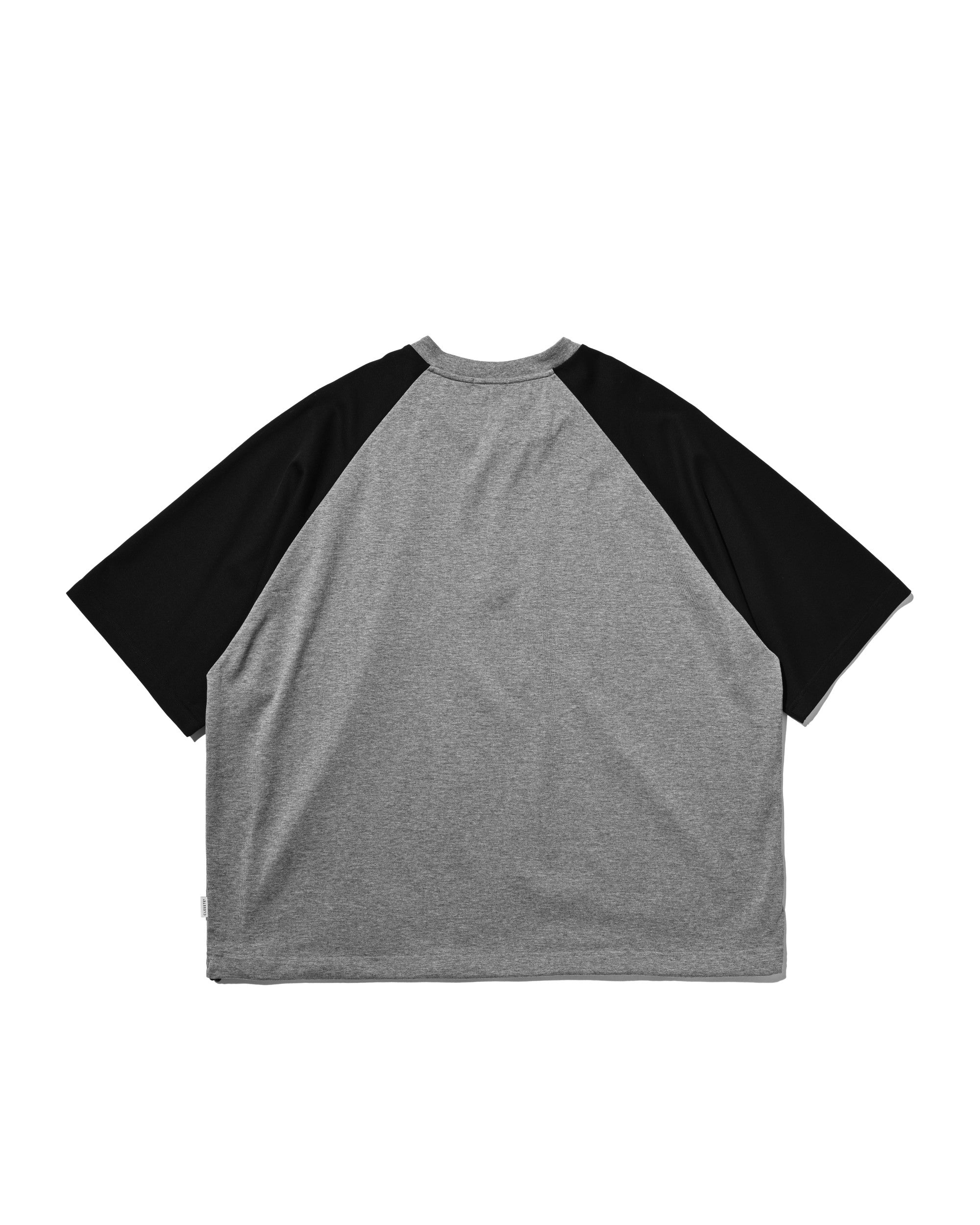 【8.19 WED 20:00- IN STOCK】RAGLAN HENLEY NECK S/S T-SHIRT WITH DRAWSTRINGS (GRAY×BLACK)