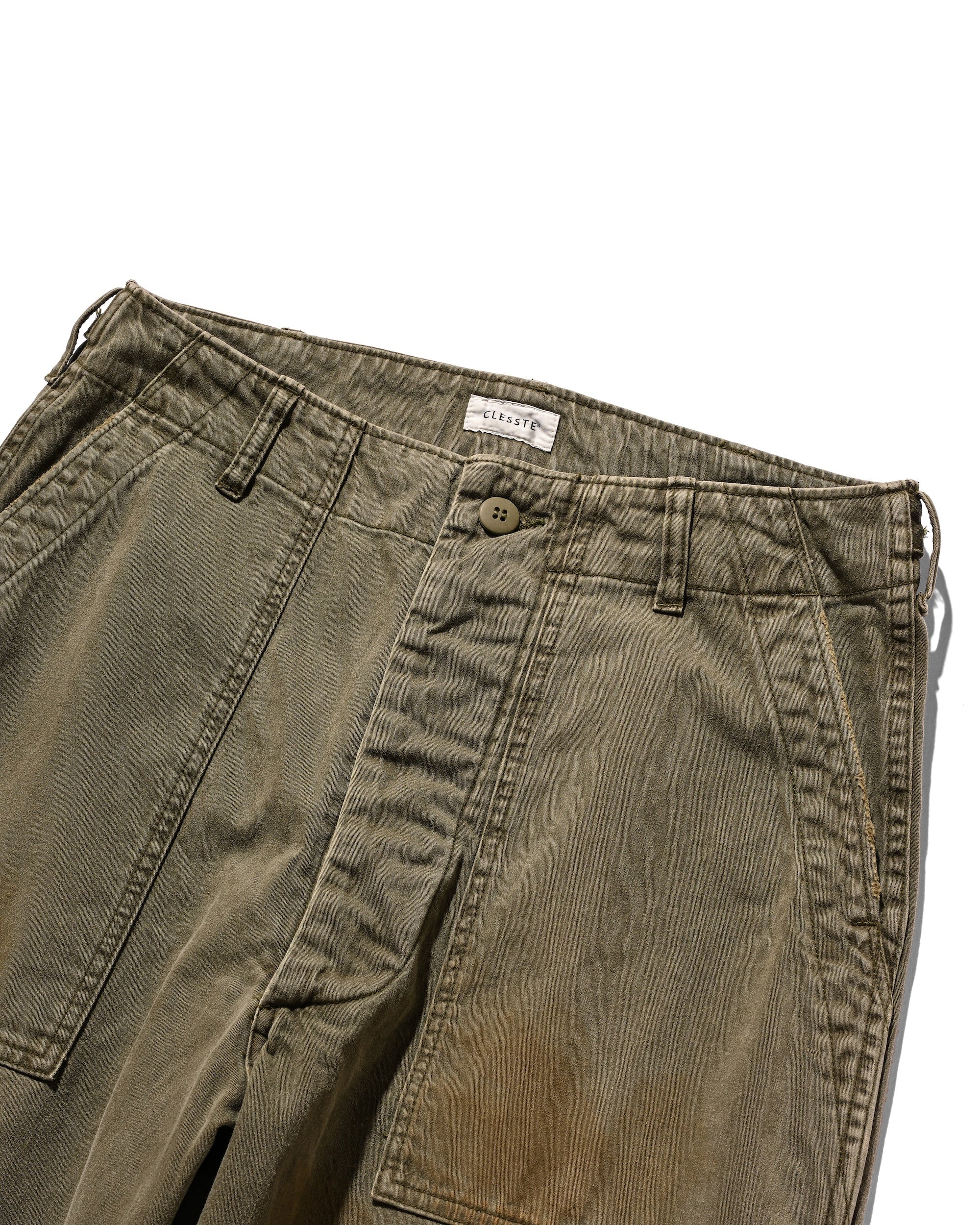 VINTAGE EFFECT BAKER PANTS (OLIVE)