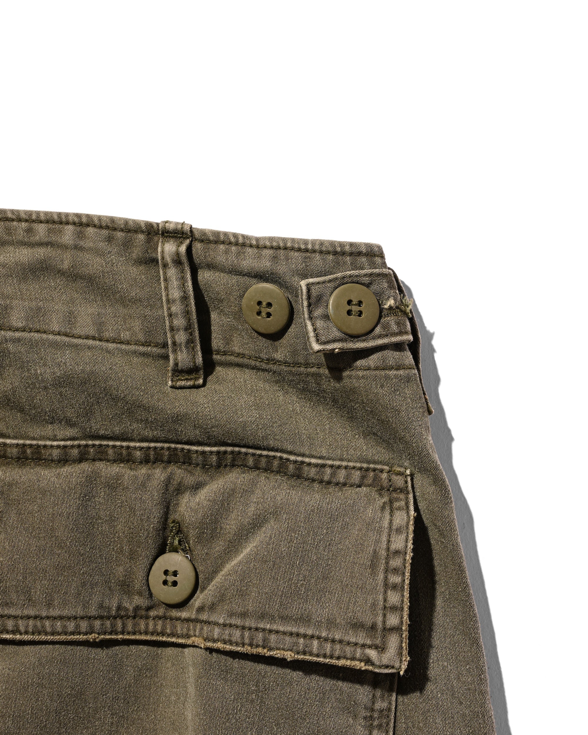 VINTAGE EFFECT BAKER PANTS (OLIVE)