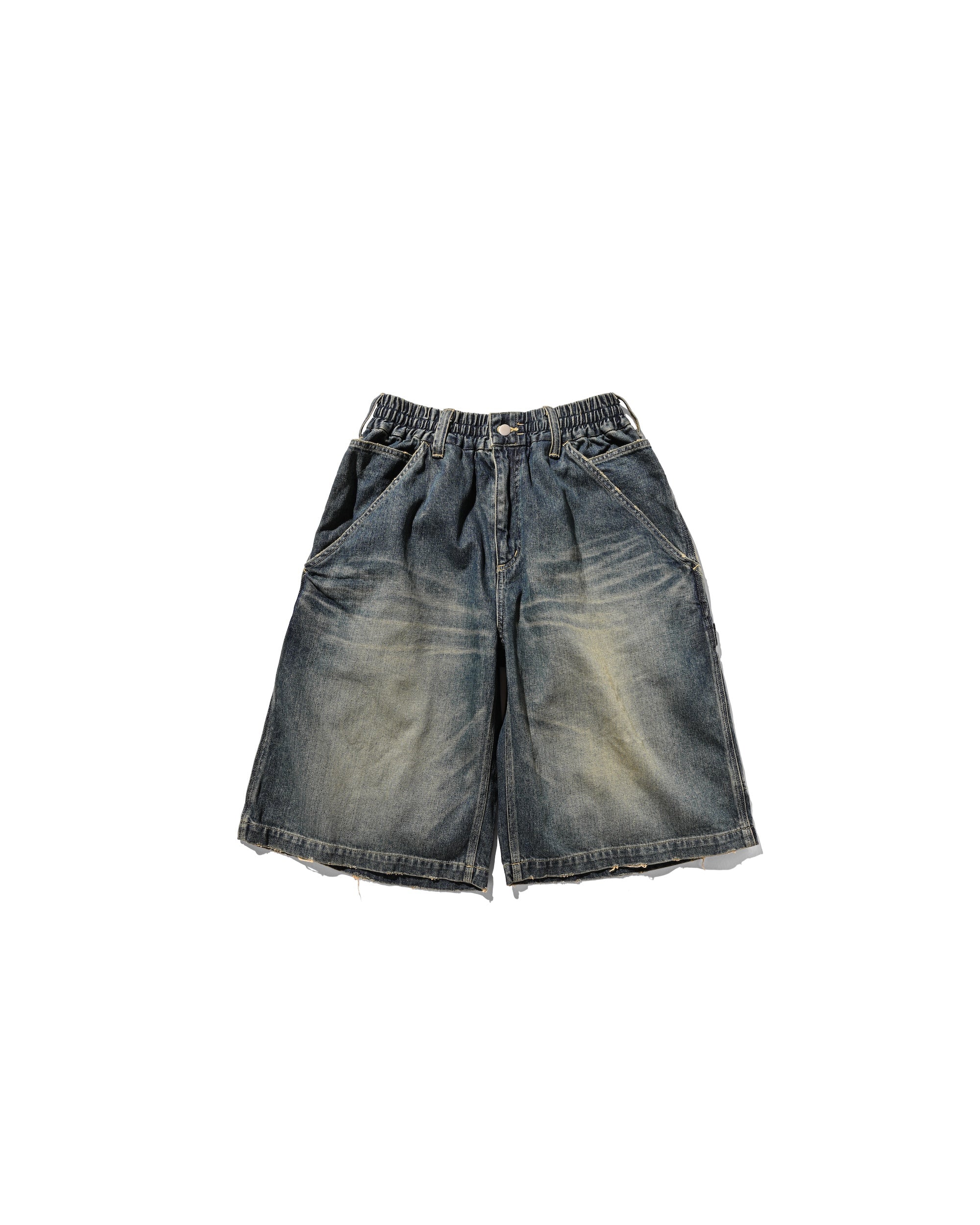 【7.12 SAT 20:00- IN STOCK】VINTAGE DYED SELVEDGE DENIM WORKER HALF PANTS (VINTAGE INDIGO)