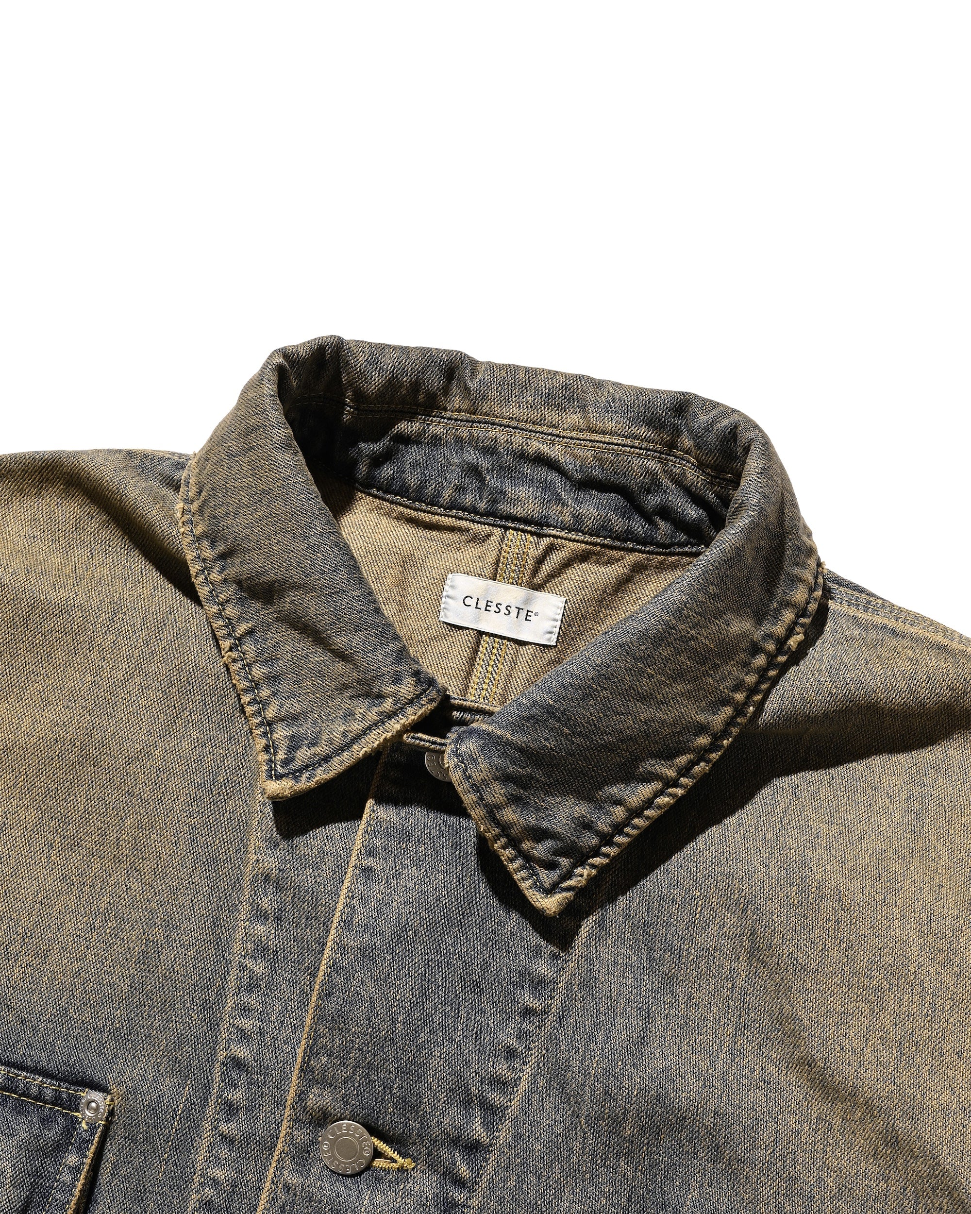 【2.14 SAT 20:00- IN STOCK】VINTAGE DYED SELVEDGE DENIM CITY UTILITY COAT (VINTAGE BEIGE)