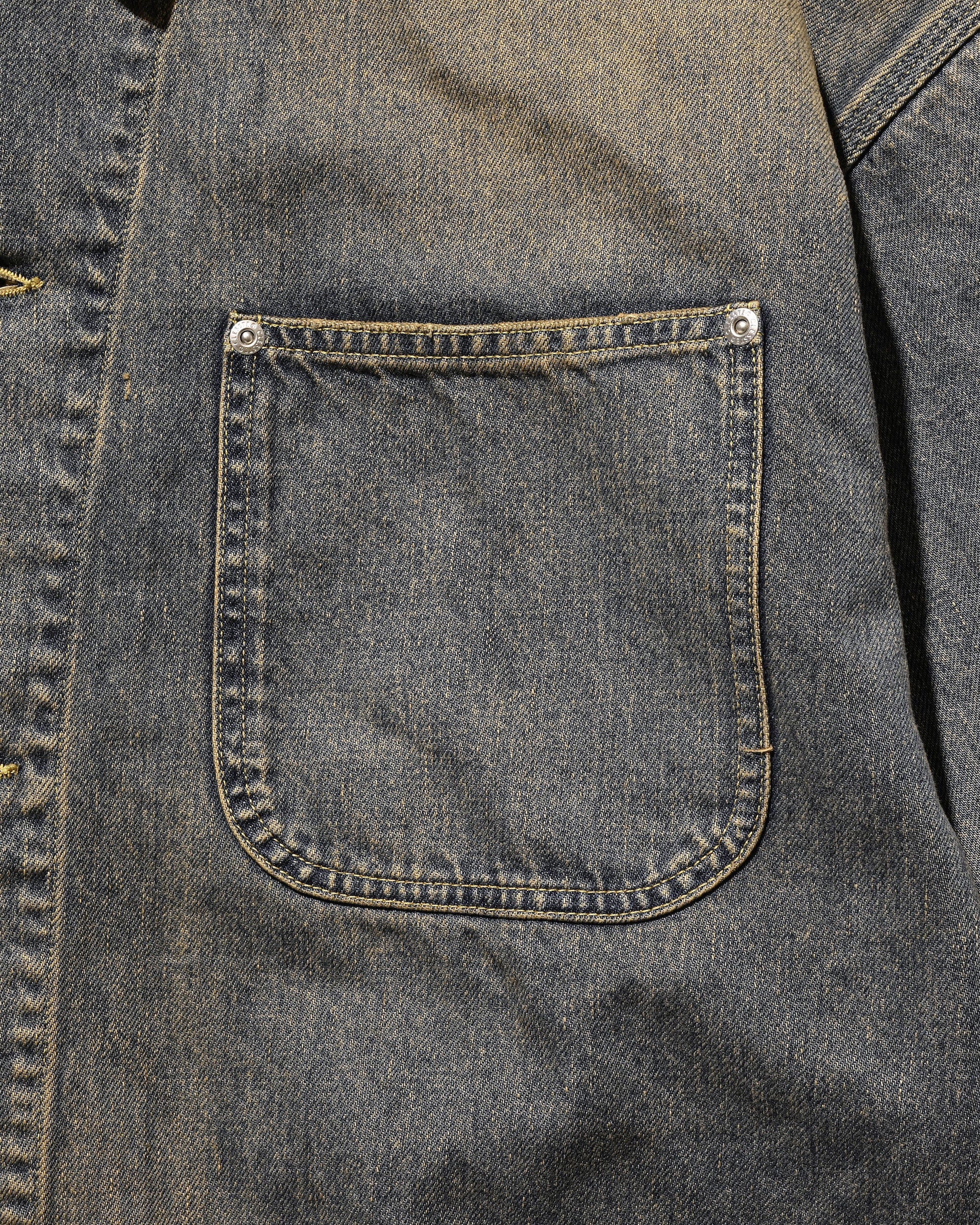 【2.14 SAT 20:00- IN STOCK】VINTAGE DYED SELVEDGE DENIM CITY UTILITY COAT (VINTAGE BEIGE)