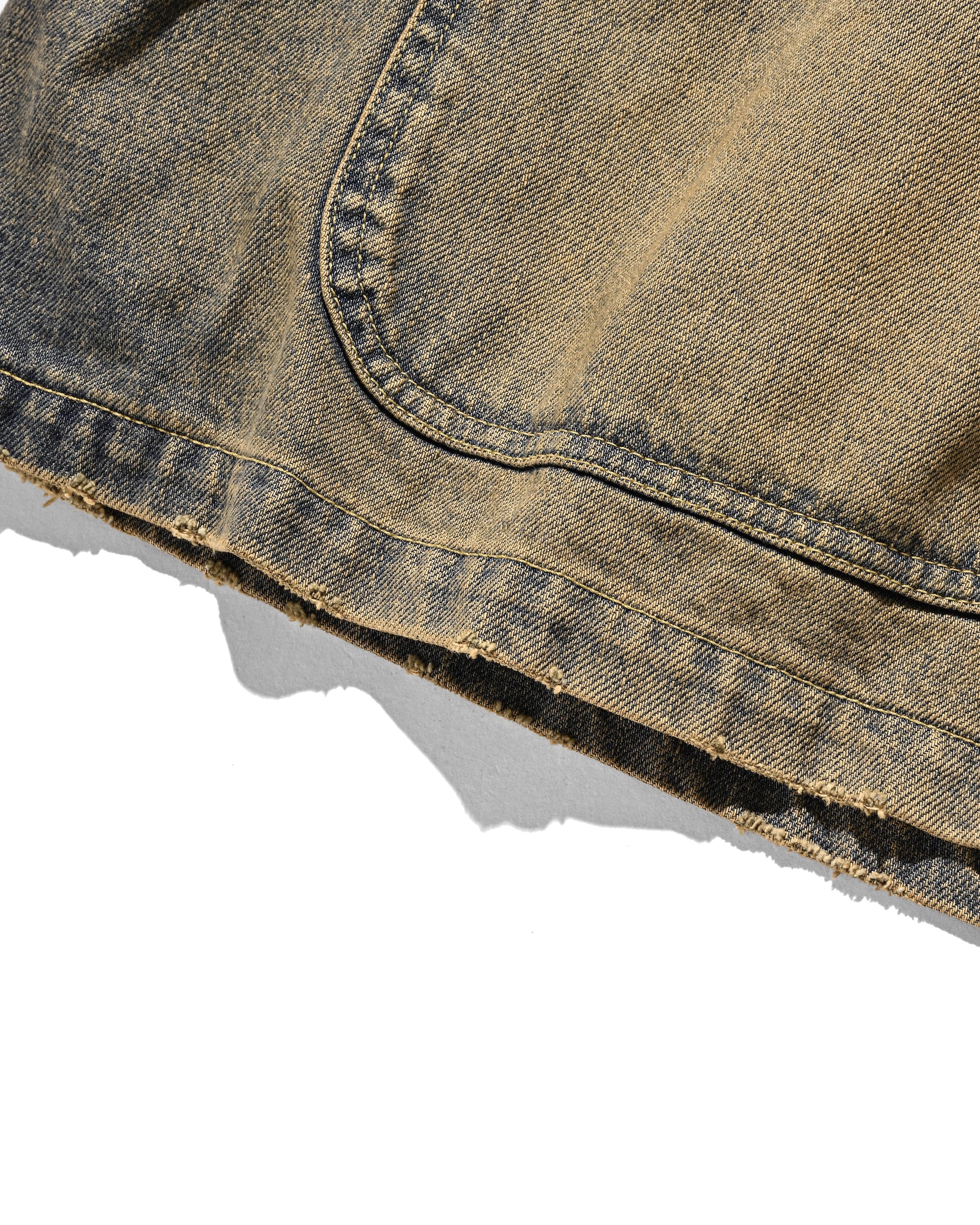 【2.14 SAT 20:00- IN STOCK】VINTAGE DYED SELVEDGE DENIM CITY UTILITY COAT (VINTAGE BEIGE)