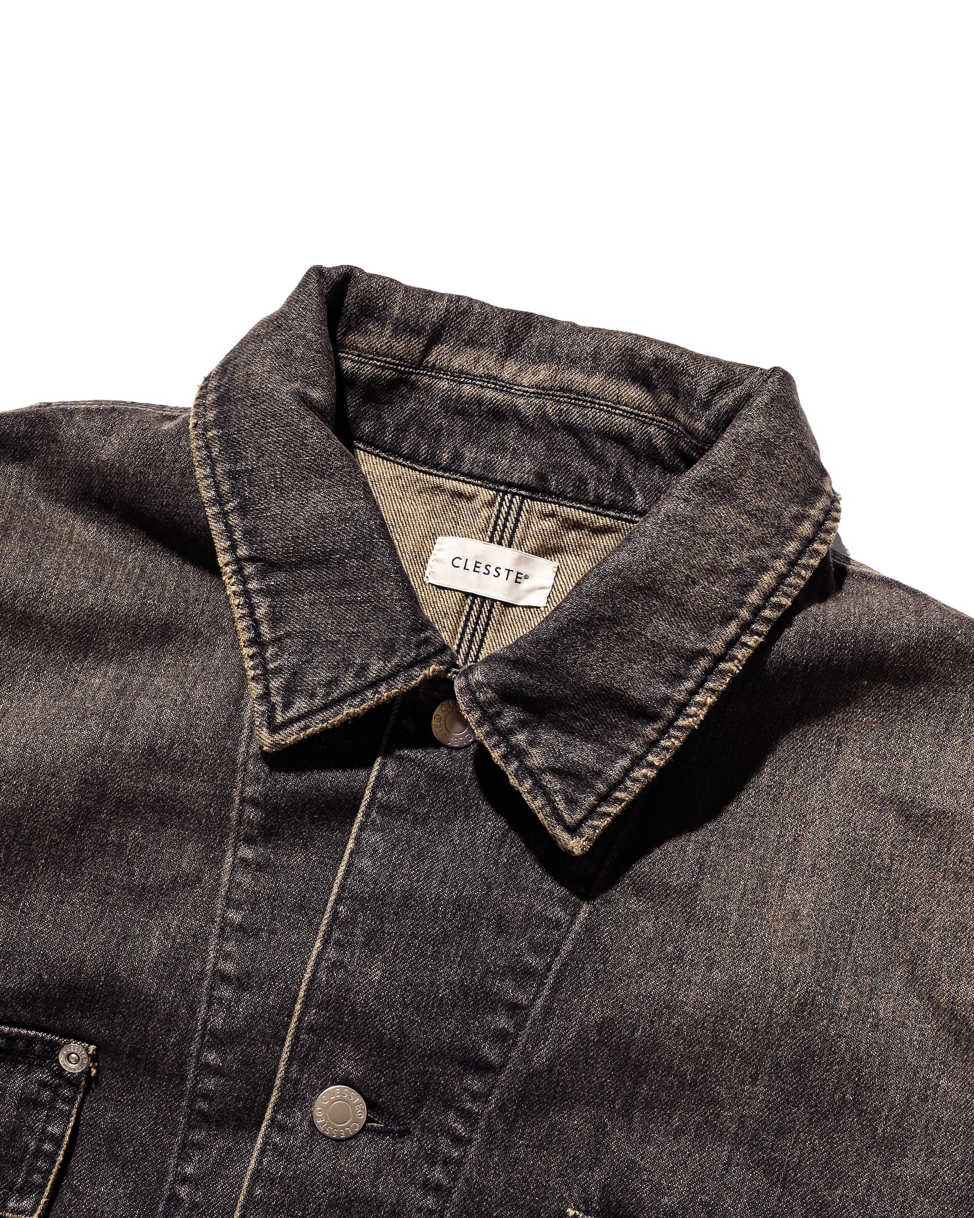 【2.14 SAT 20:00- IN STOCK】VINTAGE DYED SELVEDGE DENIM CITY UTILITY COAT (VINTAGE BLACK)