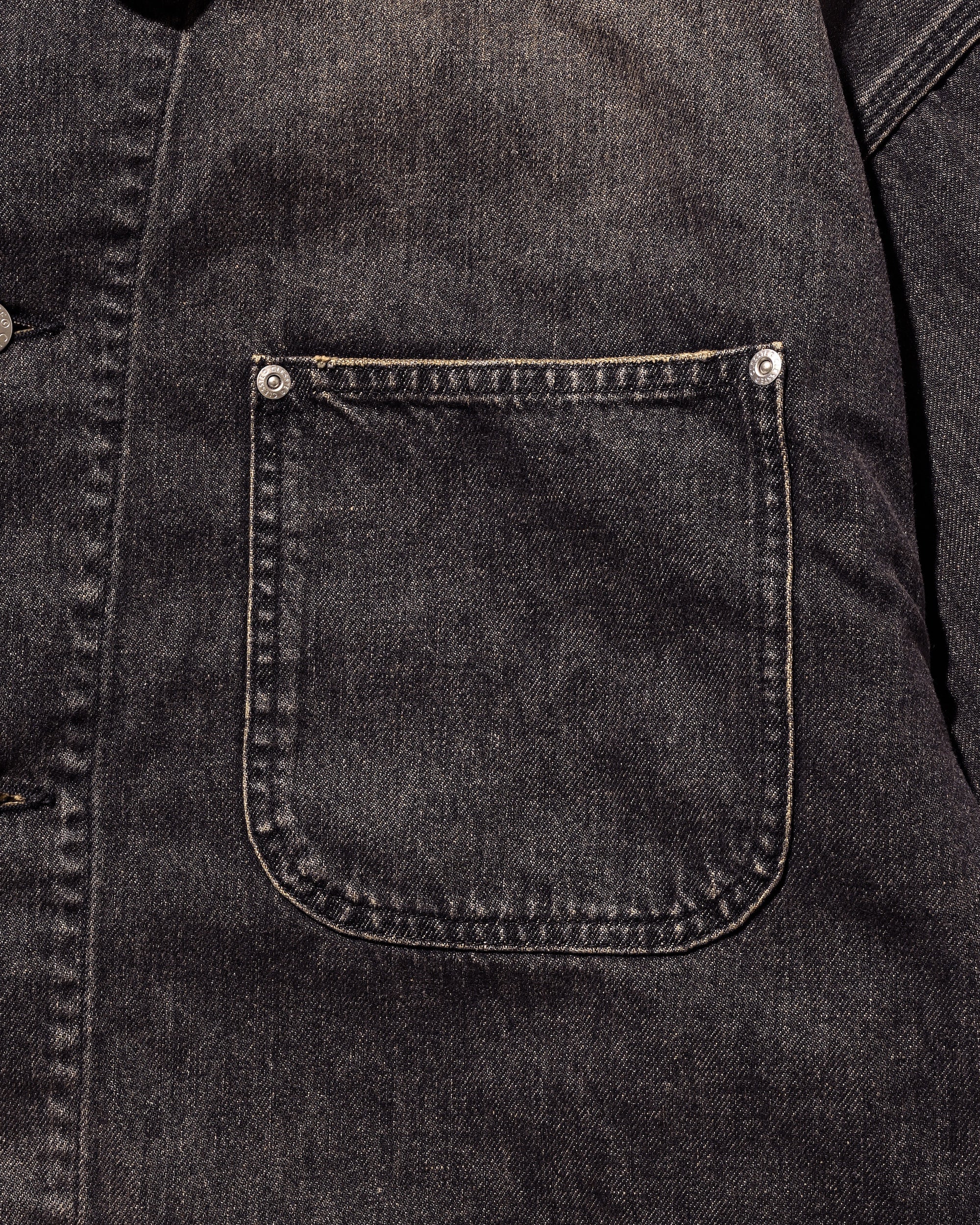 VINTAGE DYED SELVEDGE DENIM CITY UTILITY COAT (VINTAGE BLACK)