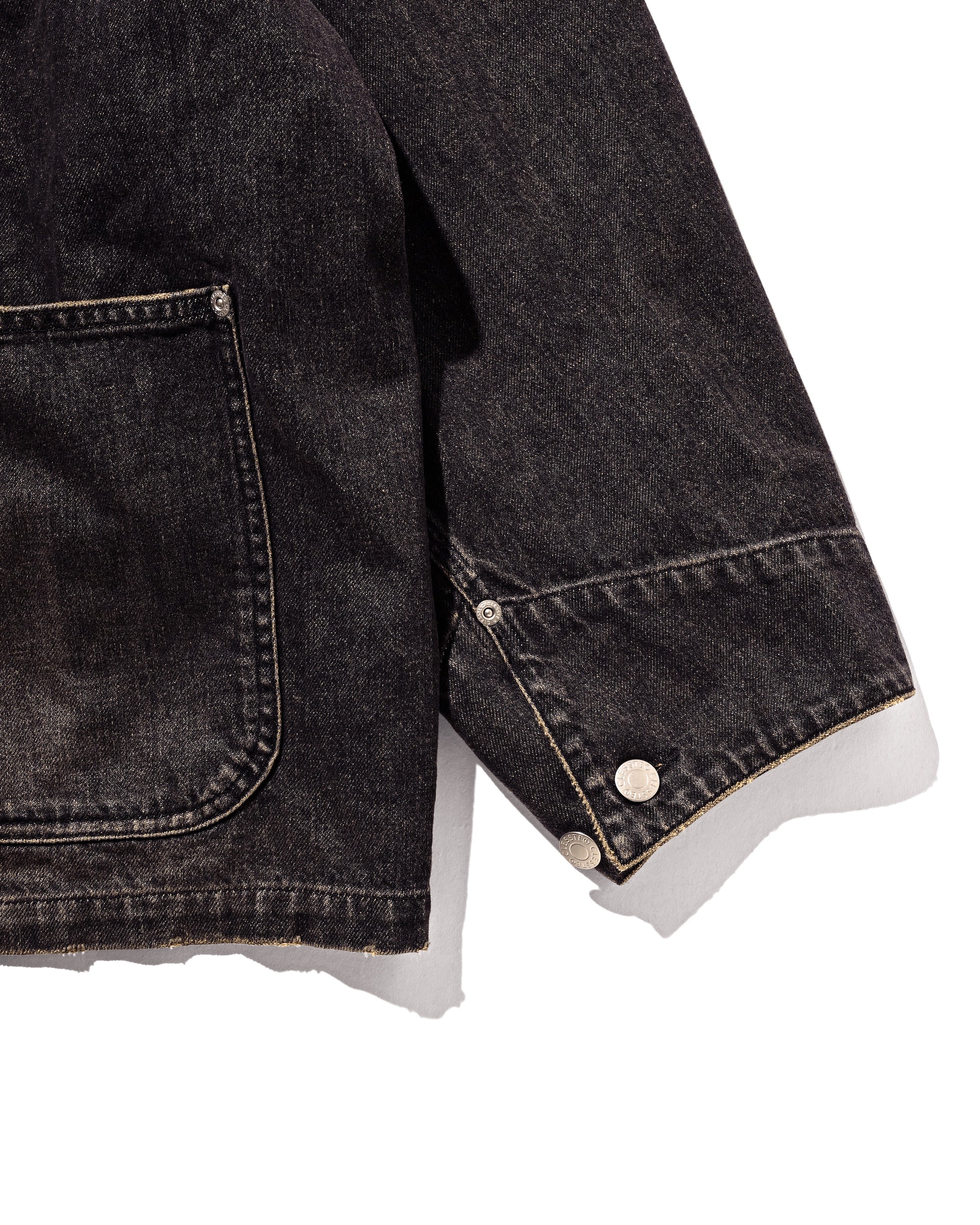 【2.14 SAT 20:00- IN STOCK】VINTAGE DYED SELVEDGE DENIM CITY UTILITY COAT (VINTAGE BLACK)