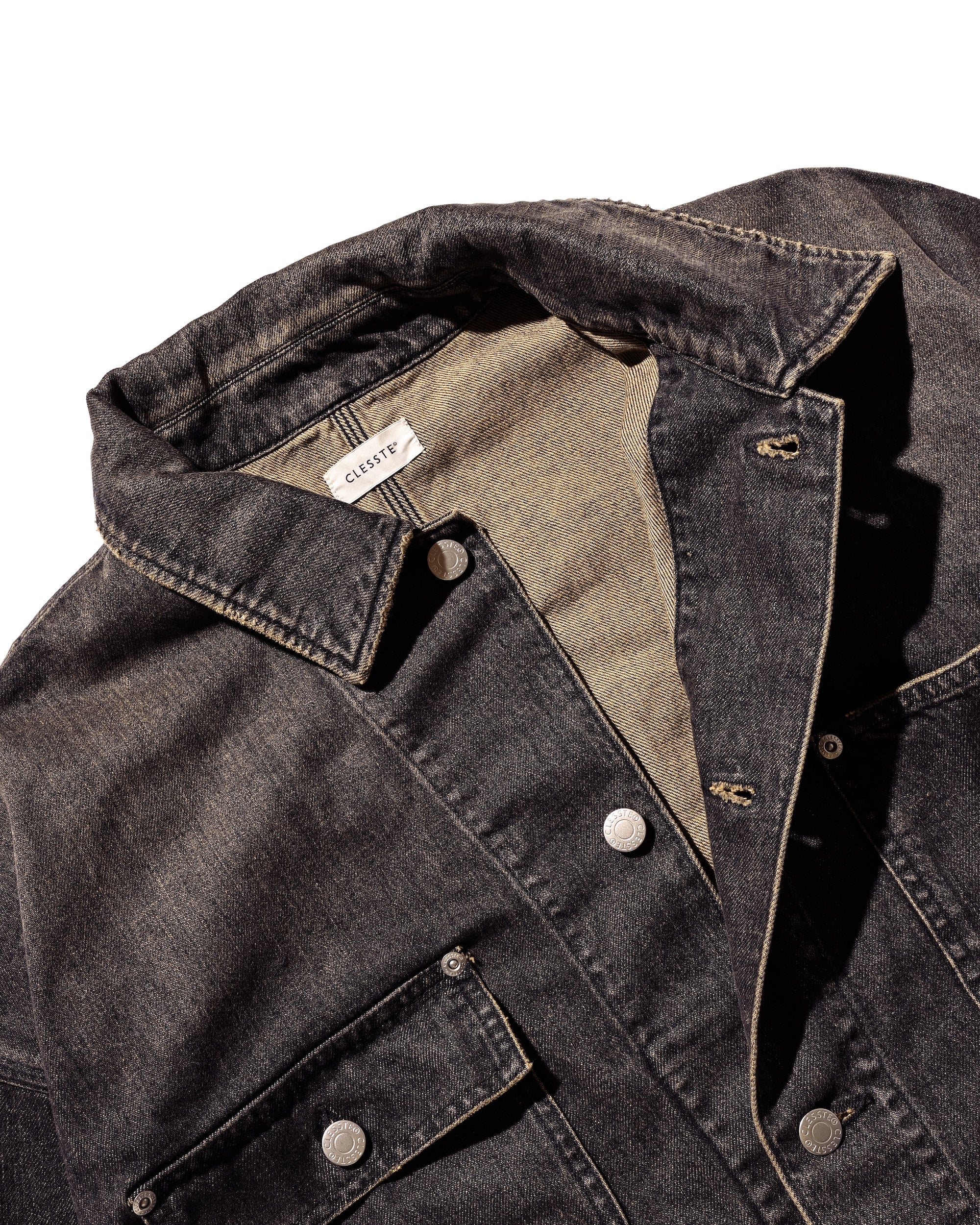 VINTAGE DYED SELVEDGE DENIM CITY UTILITY COAT (VINTAGE BLACK)
