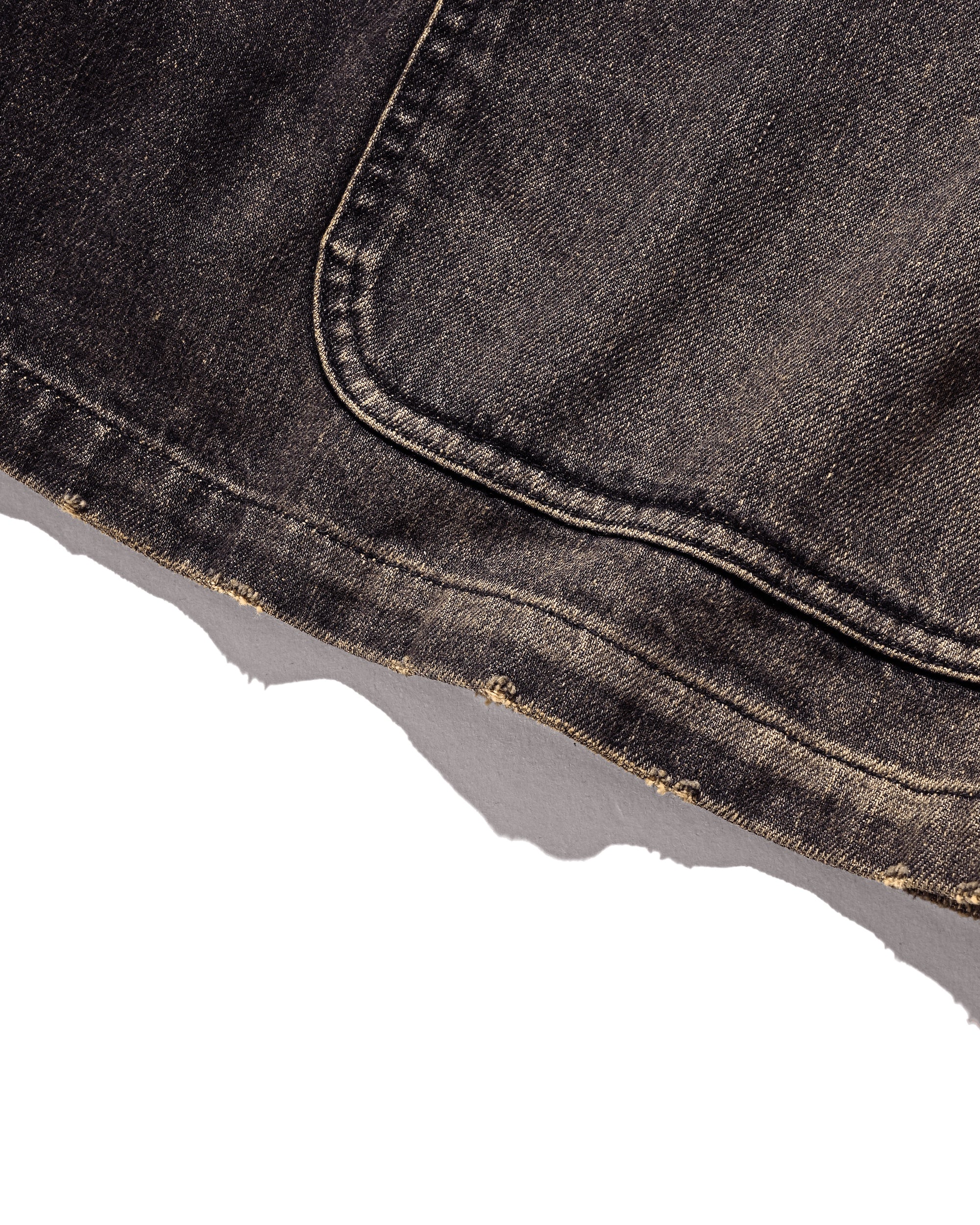 VINTAGE DYED SELVEDGE DENIM CITY UTILITY COAT (VINTAGE BLACK)