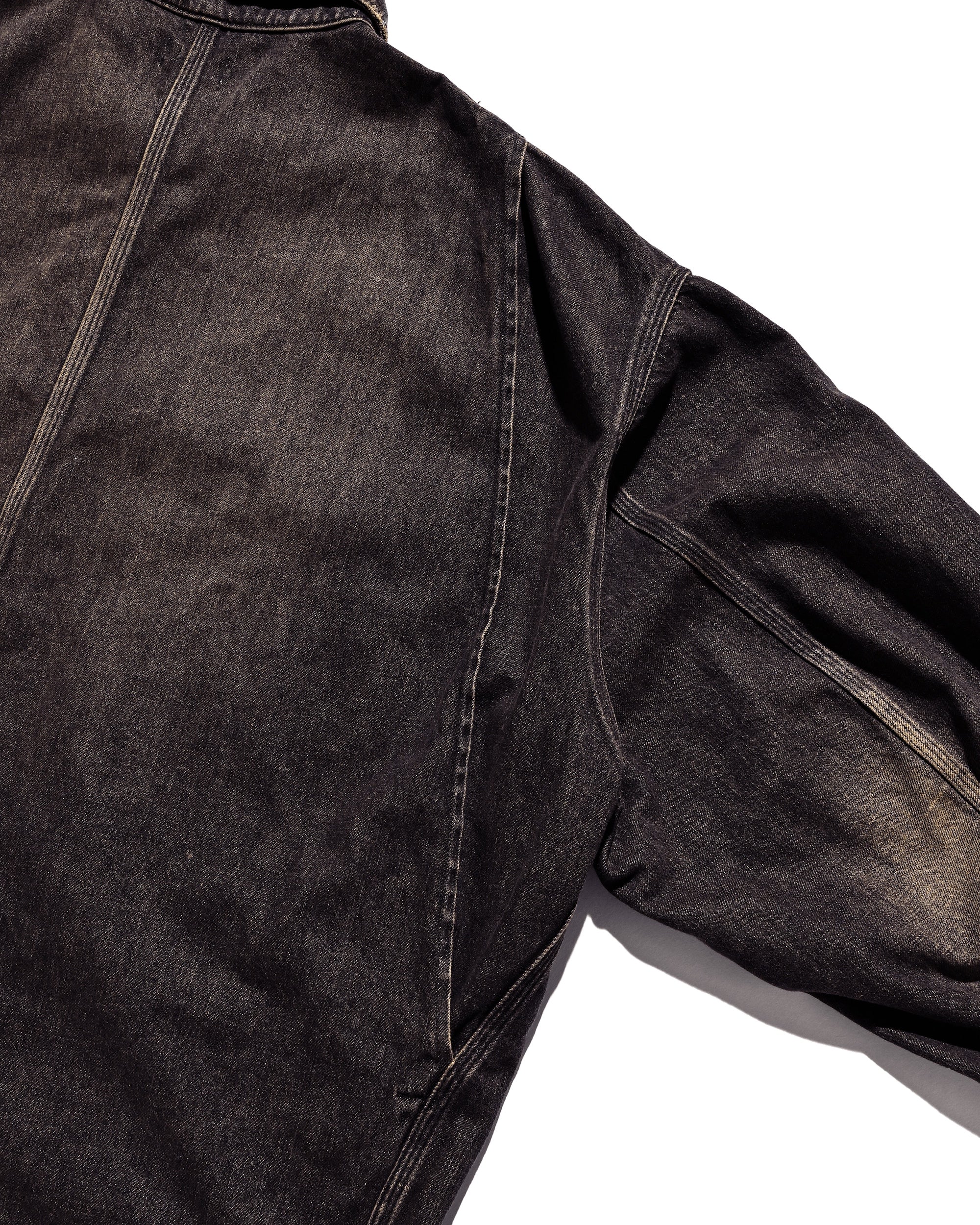 【2.14 SAT 20:00- IN STOCK】VINTAGE DYED SELVEDGE DENIM CITY UTILITY COAT (VINTAGE BLACK)