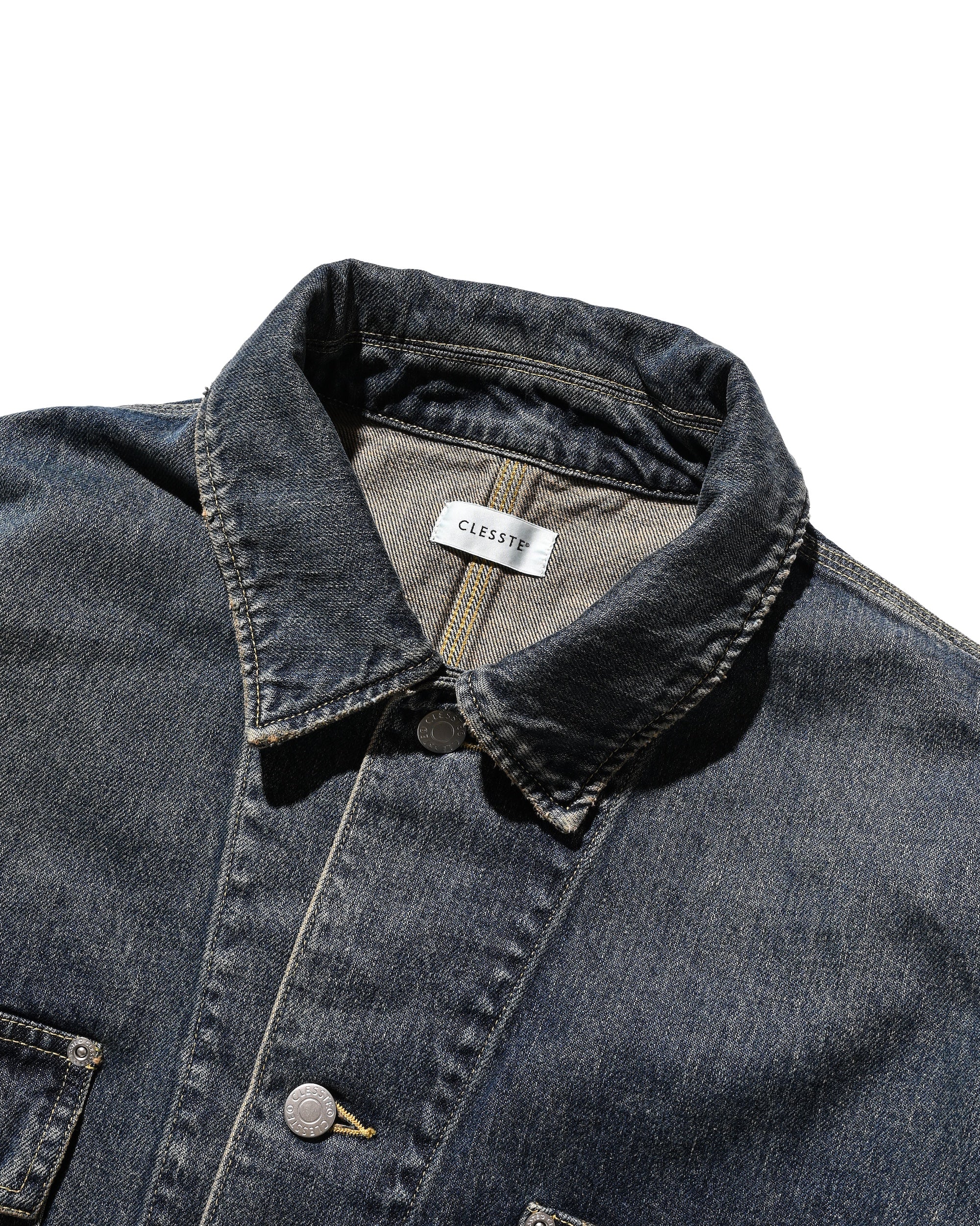 VINTAGE DYED SELVEDGE DENIM CITY UTILITY COAT (VINTAGE INDIGO)