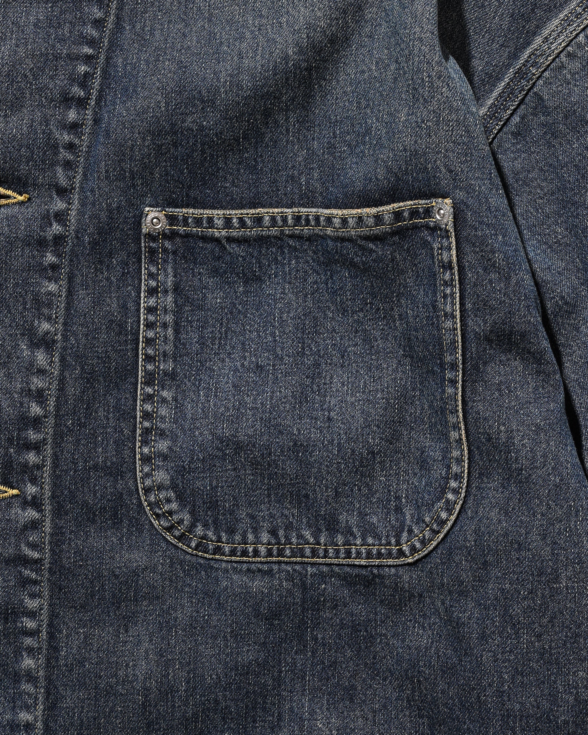【2.14 SAT 20:00- IN STOCK】VINTAGE DYED SELVEDGE DENIM CITY UTILITY COAT (VINTAGE INDIGO)
