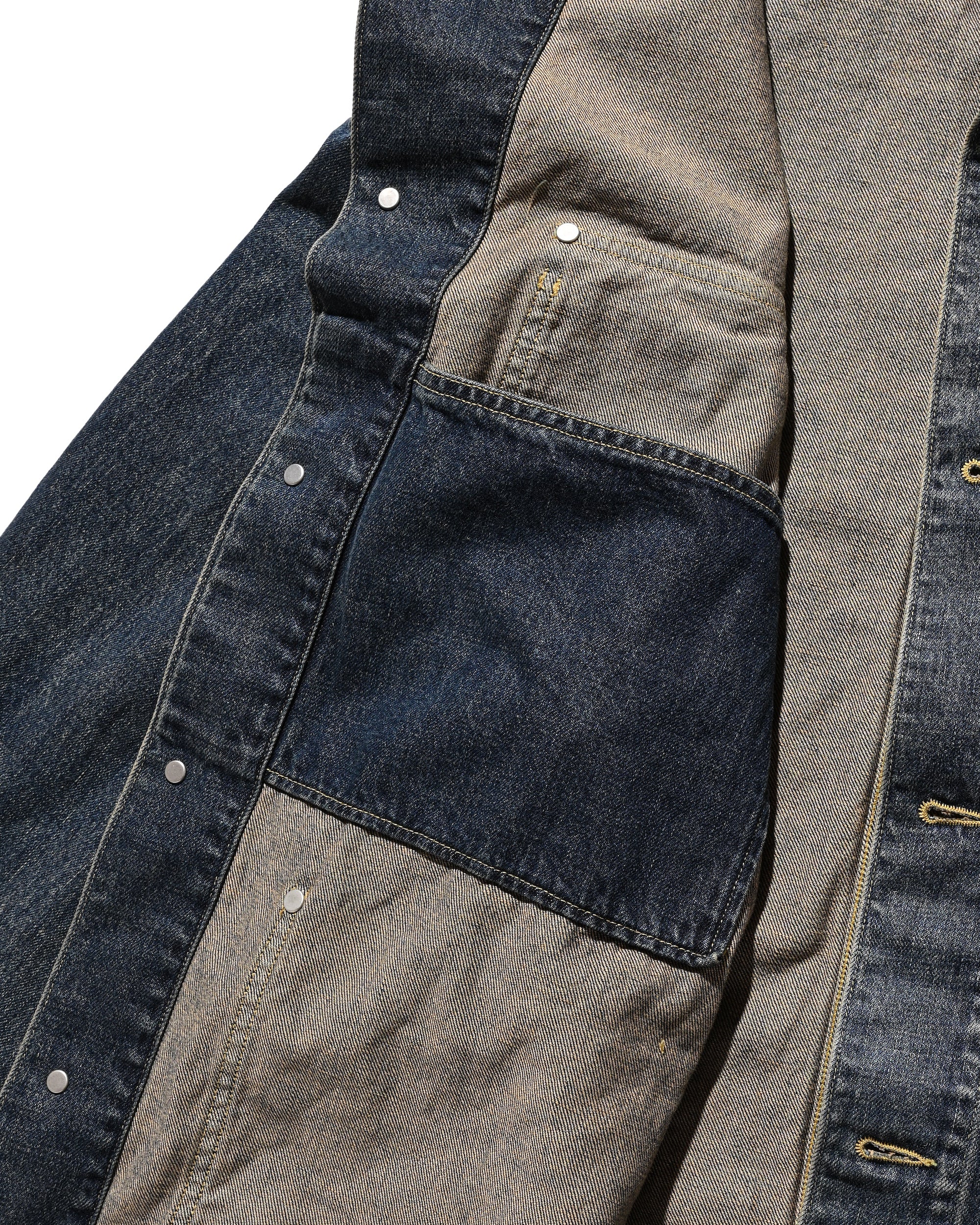 【2.14 SAT 20:00- IN STOCK】VINTAGE DYED SELVEDGE DENIM CITY UTILITY COAT (VINTAGE INDIGO)