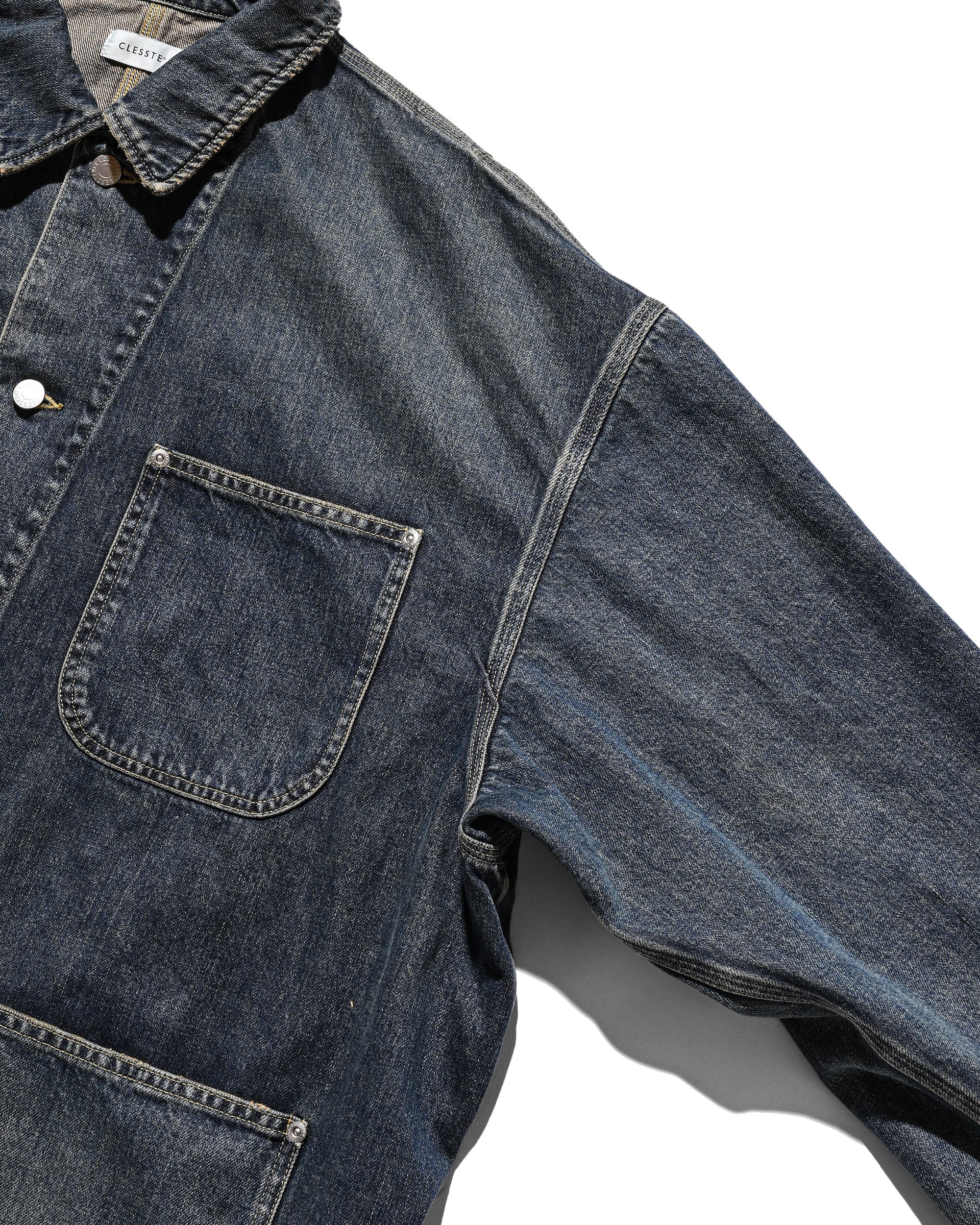 VINTAGE DYED SELVEDGE DENIM CITY UTILITY COAT (VINTAGE INDIGO)