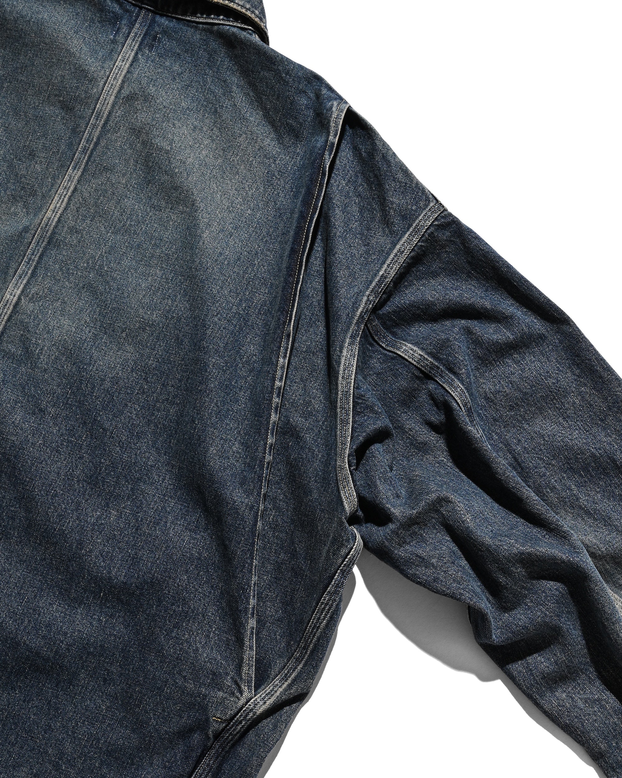 【2.14 SAT 20:00- IN STOCK】VINTAGE DYED SELVEDGE DENIM CITY UTILITY COAT (VINTAGE INDIGO)