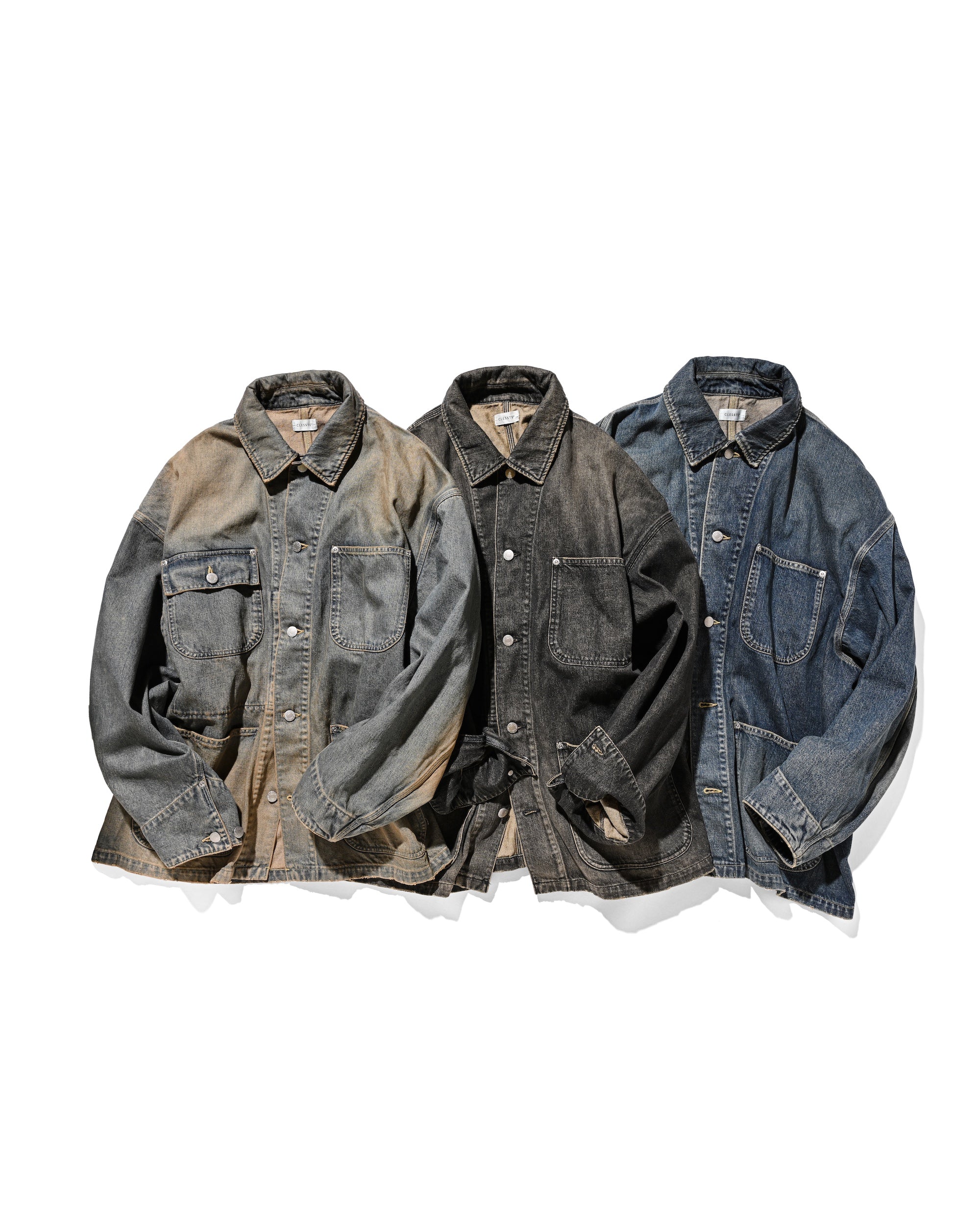 VINTAGE DYED SELVEDGE DENIM CITY UTILITY COAT (VINTAGE INDIGO)