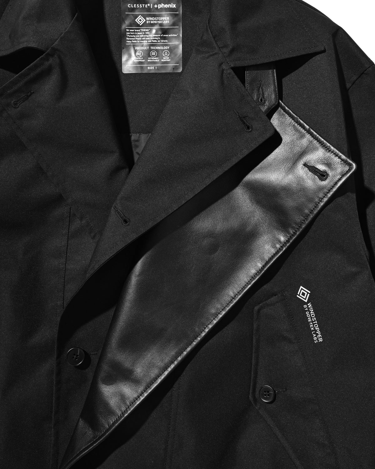 【10.24 SAT 20:00- IN STOCK】 +phenix WINDSTOPPER® by GORE-TEX LABS TWILL CITY DOUBLE FLAP JACKET (BLACK)