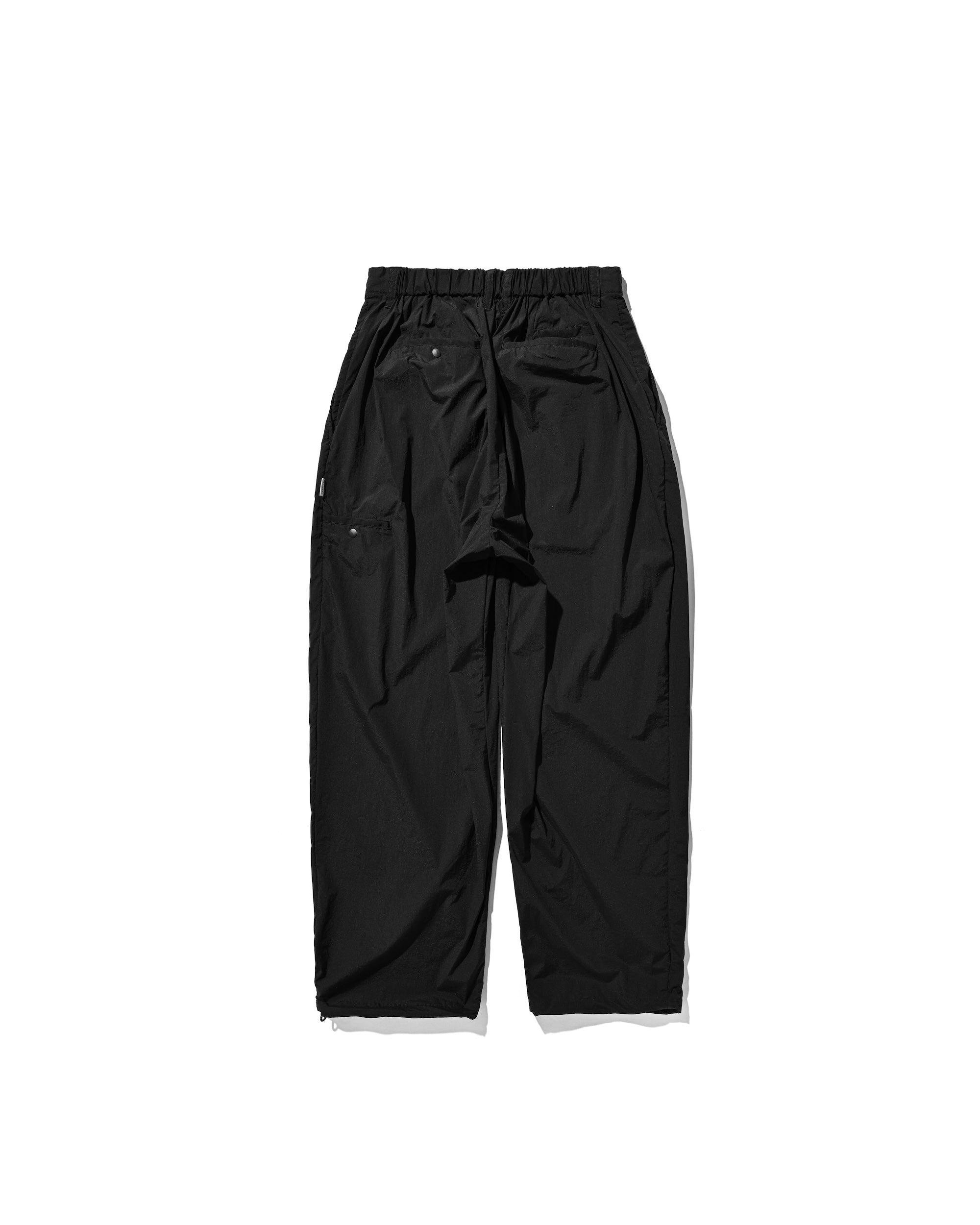 CRISPY NYLON CITY UNIFORM WIDE TAPERED PANTS (BLACK)