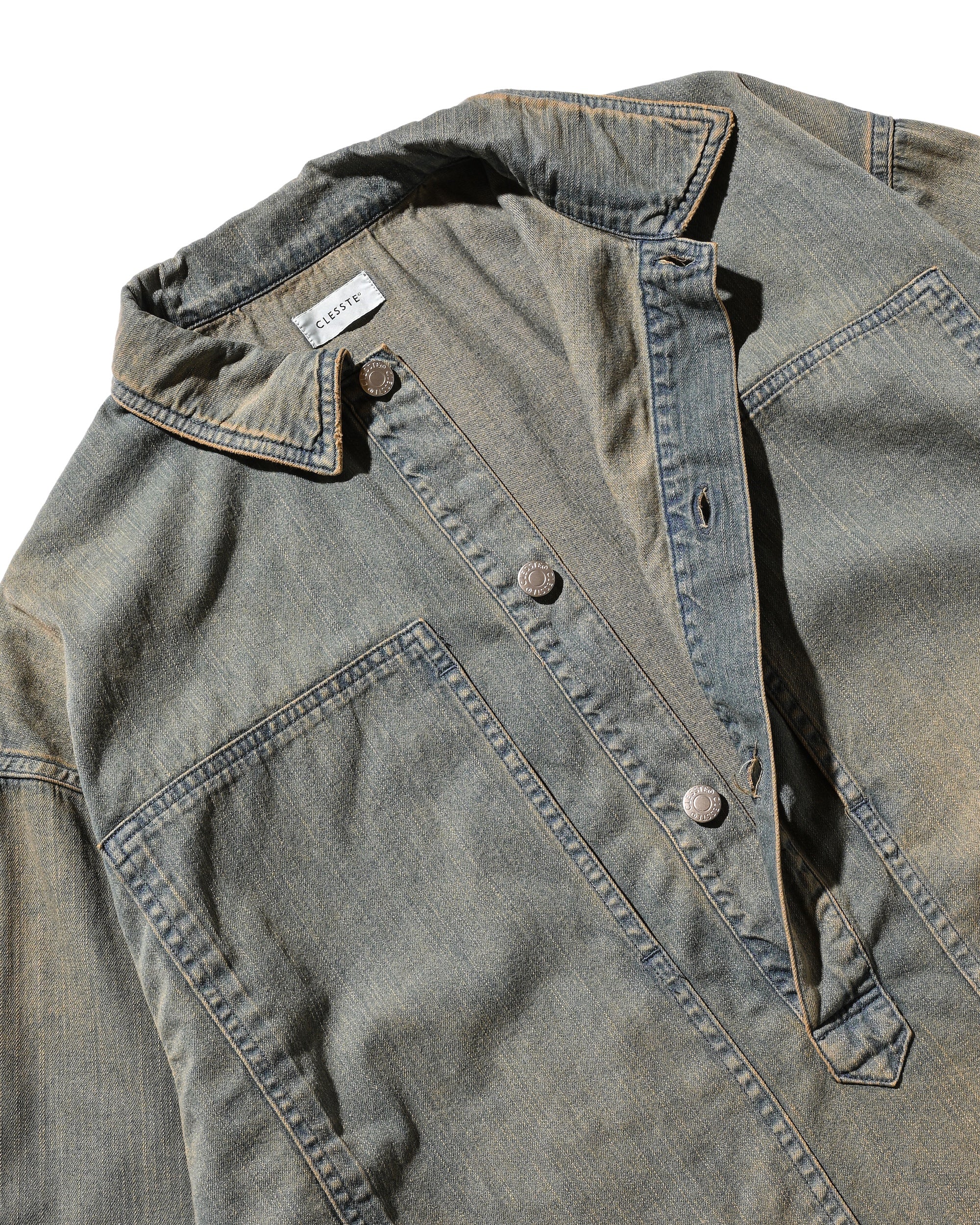 【2.21 SAT 20:00- IN STOCK】VINTAGE DYED SELVEDGE DENIM US ARMY M-35 PULLOVER JACKET (VINTAGE BEIGE)