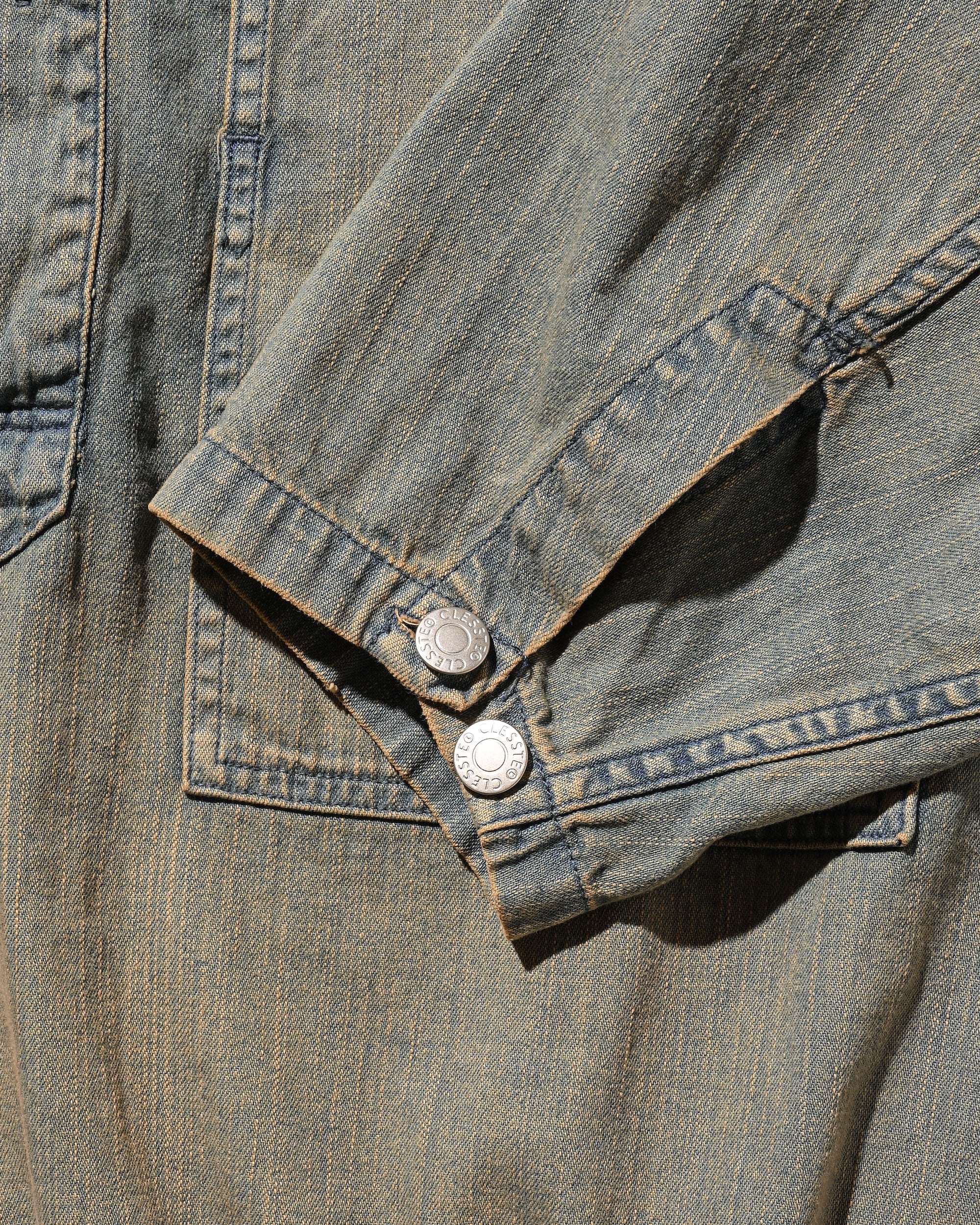 VINTAGE DYED SELVEDGE DENIM US ARMY M-35 PULLOVER JACKET (VINTAGE BEIG