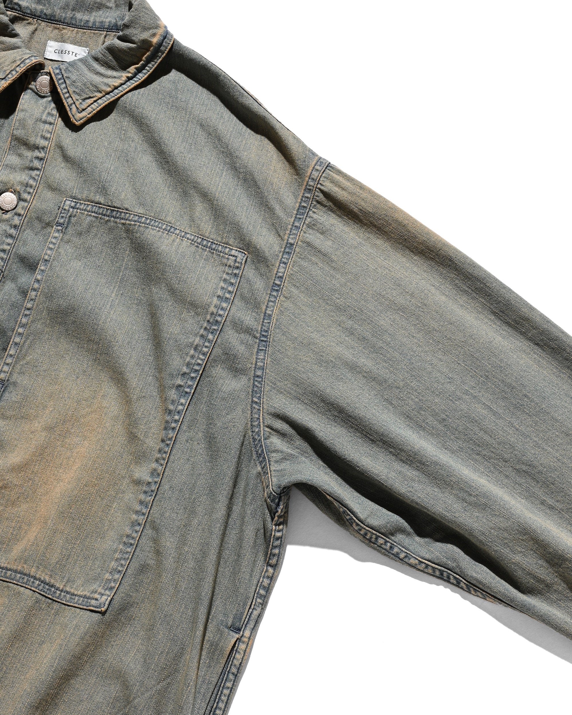 VINTAGE DYED SELVEDGE DENIM US ARMY M-35 PULLOVER JACKET (VINTAGE BEIG