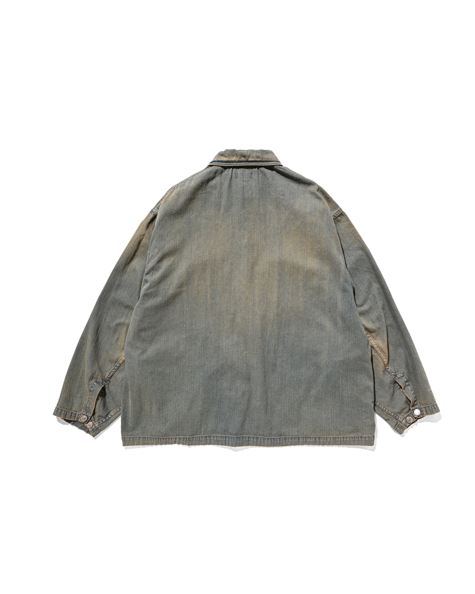 VINTAGE DYED SELVEDGE DENIM US ARMY M-35 PULLOVER JACKET (VINTAGE BEIG