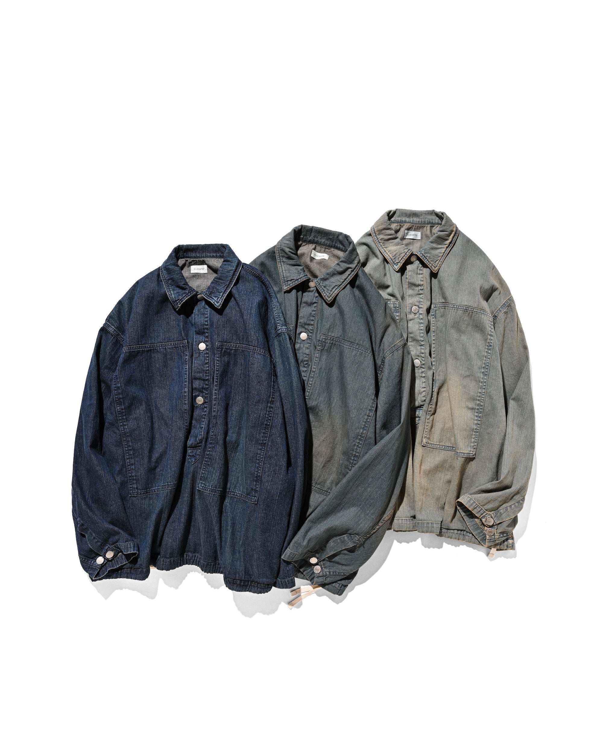 VINTAGE DYED SELVEDGE DENIM US ARMY M-35 PULLOVER JACKET (VINTAGE BROW