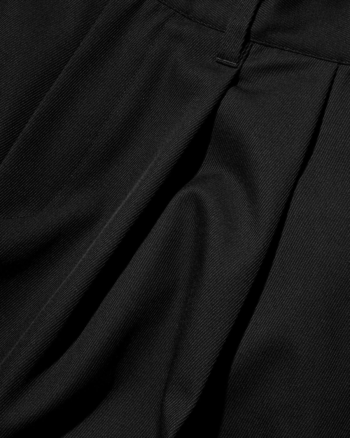 【10.7 WED 20:00- IN STOCK】 WOOL KERSEY CITY WIDE TAPERED BALLOON PANTS (BLACK)