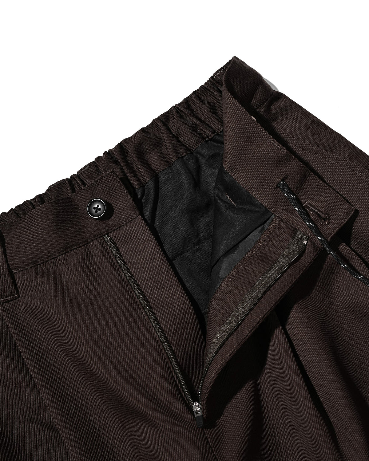 【10.7 WED 20:00- IN STOCK】 WOOL KERSEY CITY WIDE TAPERED BALLOON PANTS (BROWN)