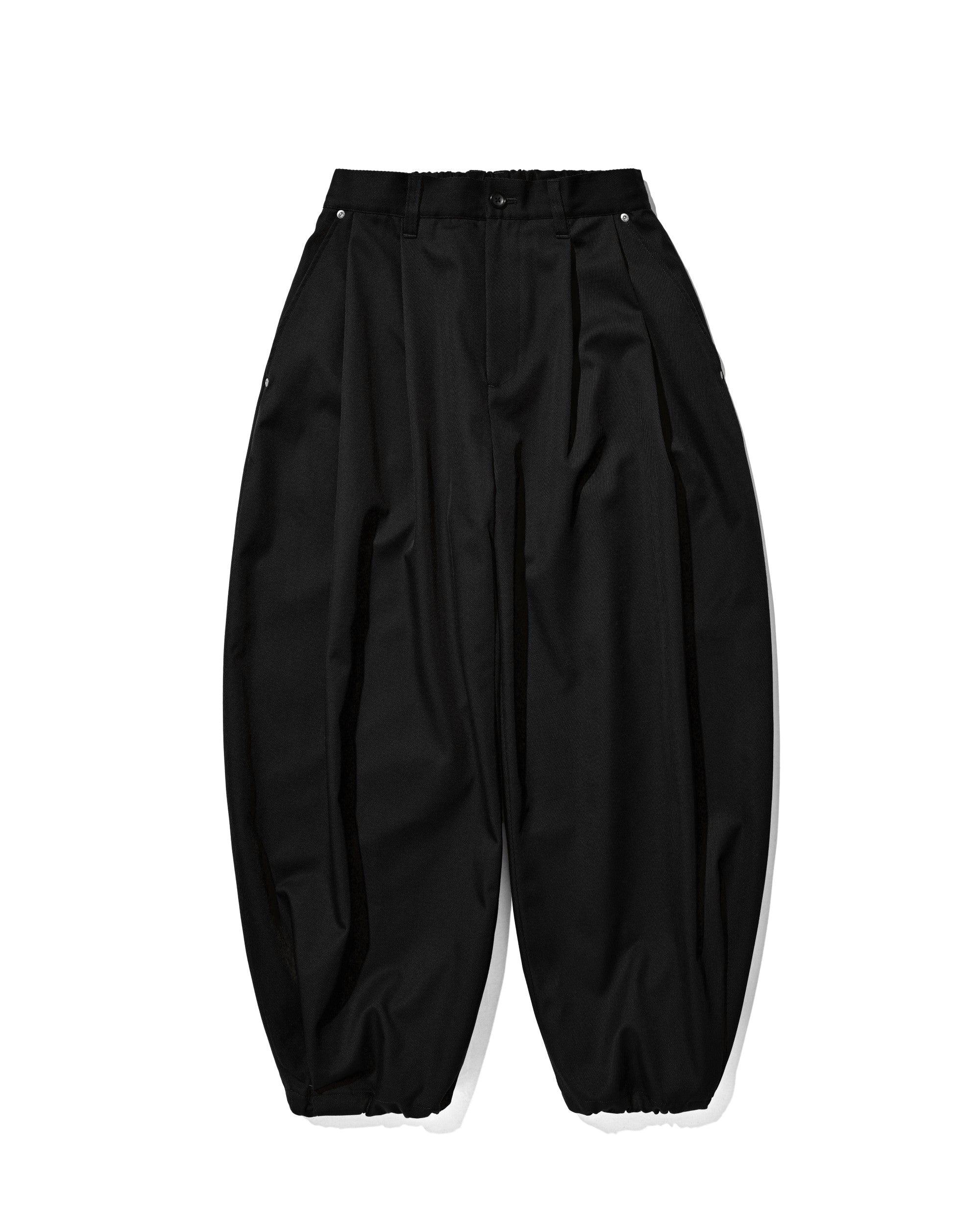 10.7 WED 20:00- IN STOCK】 WOOL KERSEY CITY WIDE TAPERED BALLOON PANTS