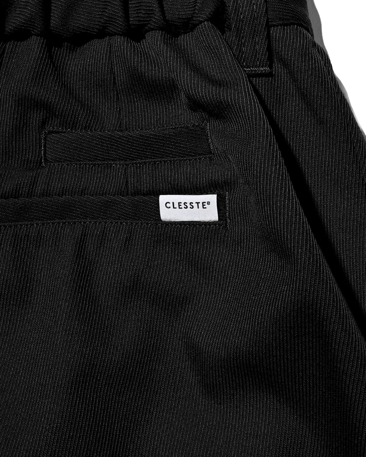 【10.7 WED 20:00- IN STOCK】 WOOL KERSEY CITY WIDE TAPERED BALLOON PANTS (BLACK)