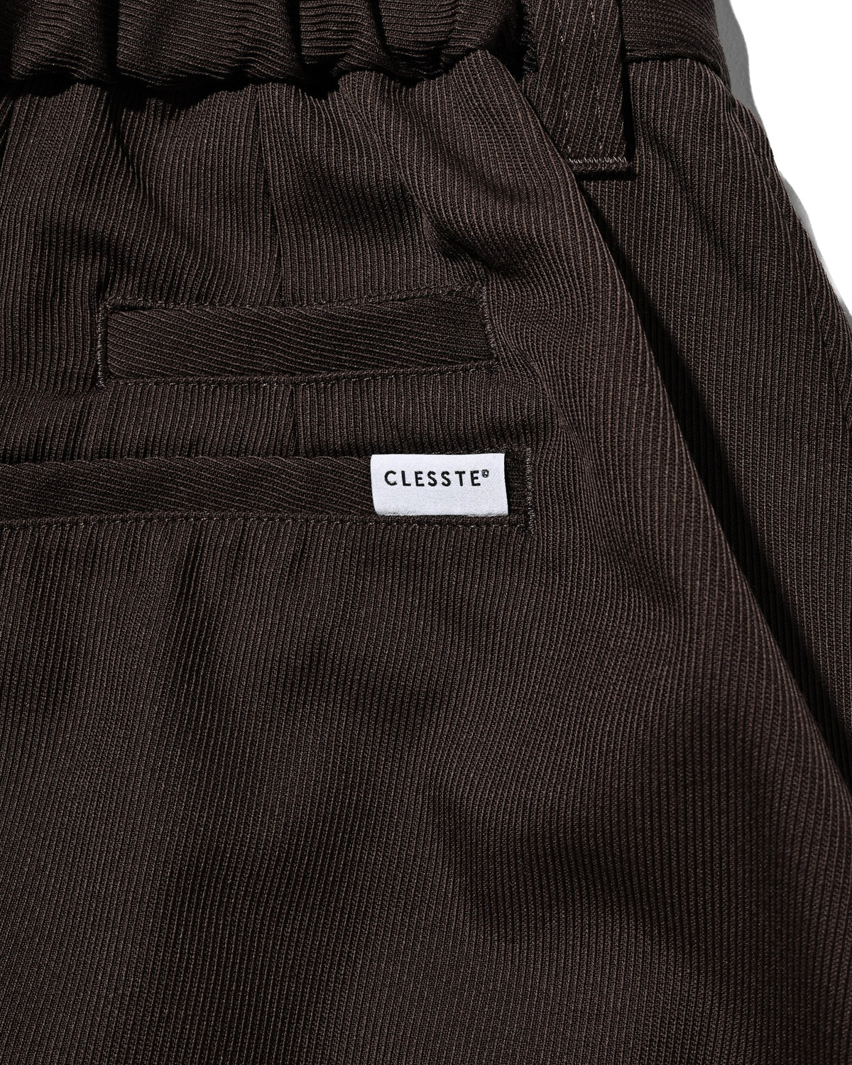 【10.7 WED 20:00- IN STOCK】 WOOL KERSEY CITY WIDE TAPERED BALLOON PANTS (BROWN)
