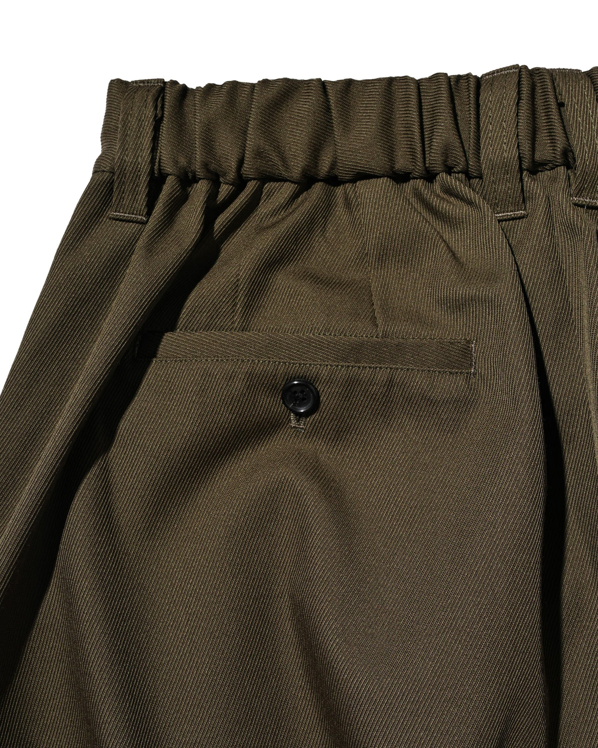 【10.7 WED 20:00- IN STOCK】 WOOL KERSEY CITY WIDE TAPERED BALLOON PANTS (OLIVE)