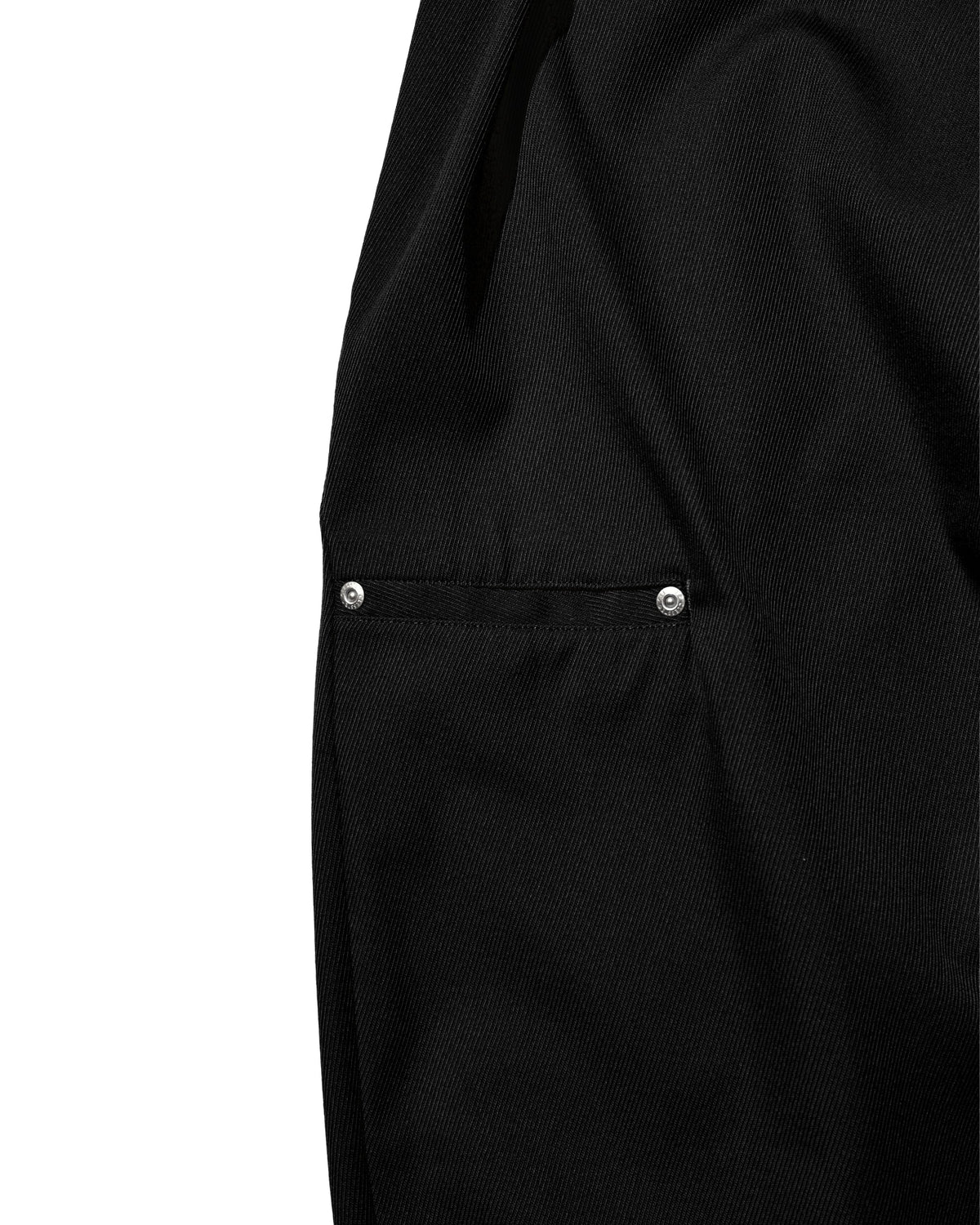 【10.7 WED 20:00- IN STOCK】 WOOL KERSEY CITY WIDE TAPERED BALLOON PANTS (BLACK)
