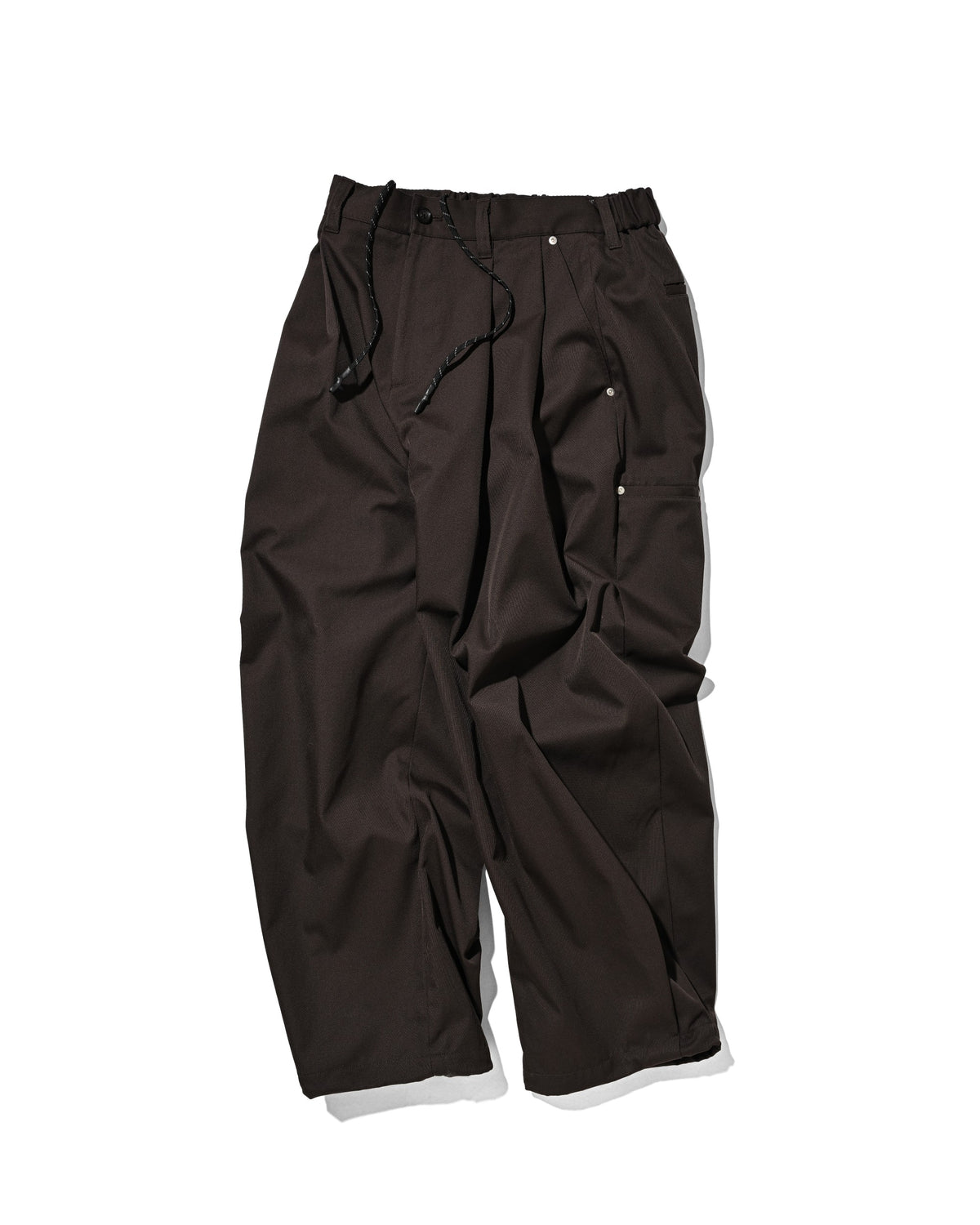 【10.7 WED 20:00- IN STOCK】 WOOL KERSEY CITY WIDE TAPERED BALLOON PANTS (BROWN)