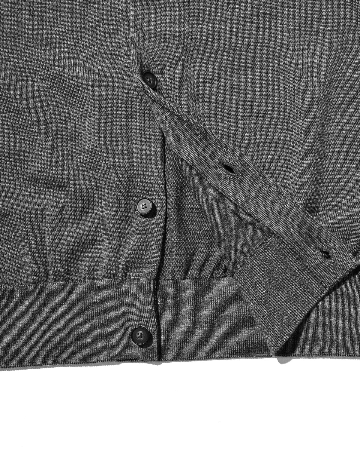 【10.21 WED 20:00- IN STOCK】 12G WOOL KNIT COLLARED CARDIGAN (GRAY)