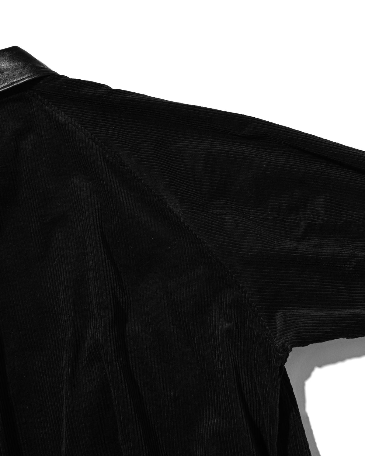 【10.21 WED 20:00- IN STOCK】 LEATHER COLLAR CORDUROY CITY UTILITY BALLOON JACKET (BLACK)