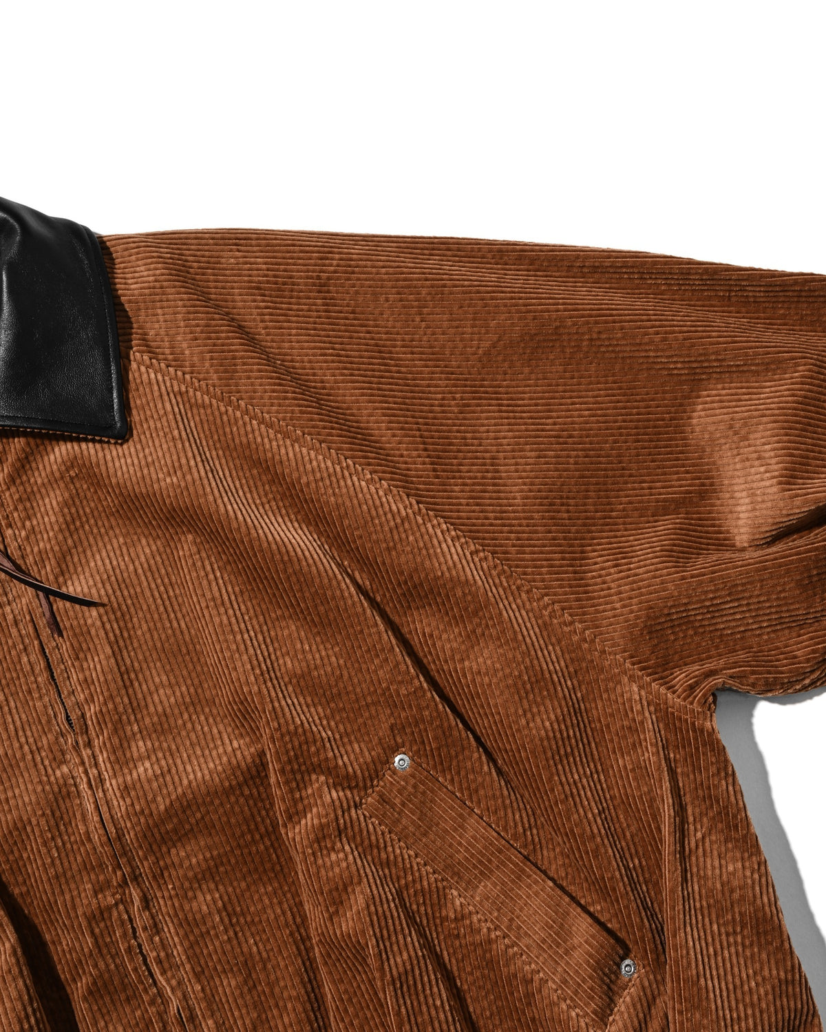 【10.21 WED 20:00- IN STOCK】 LEATHER COLLAR CORDUROY CITY UTILITY BALLOON JACKET (CAMEL)