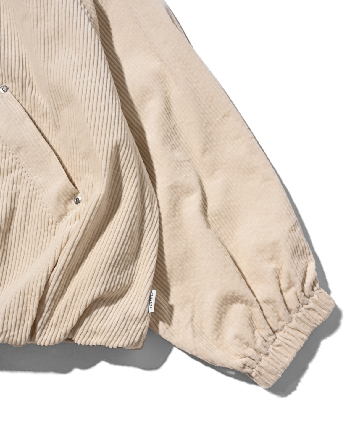 【10.21 WED 20:00- IN STOCK】 LEATHER COLLAR CORDUROY CITY UTILITY BALLOON JACKET (OFF WHITE)