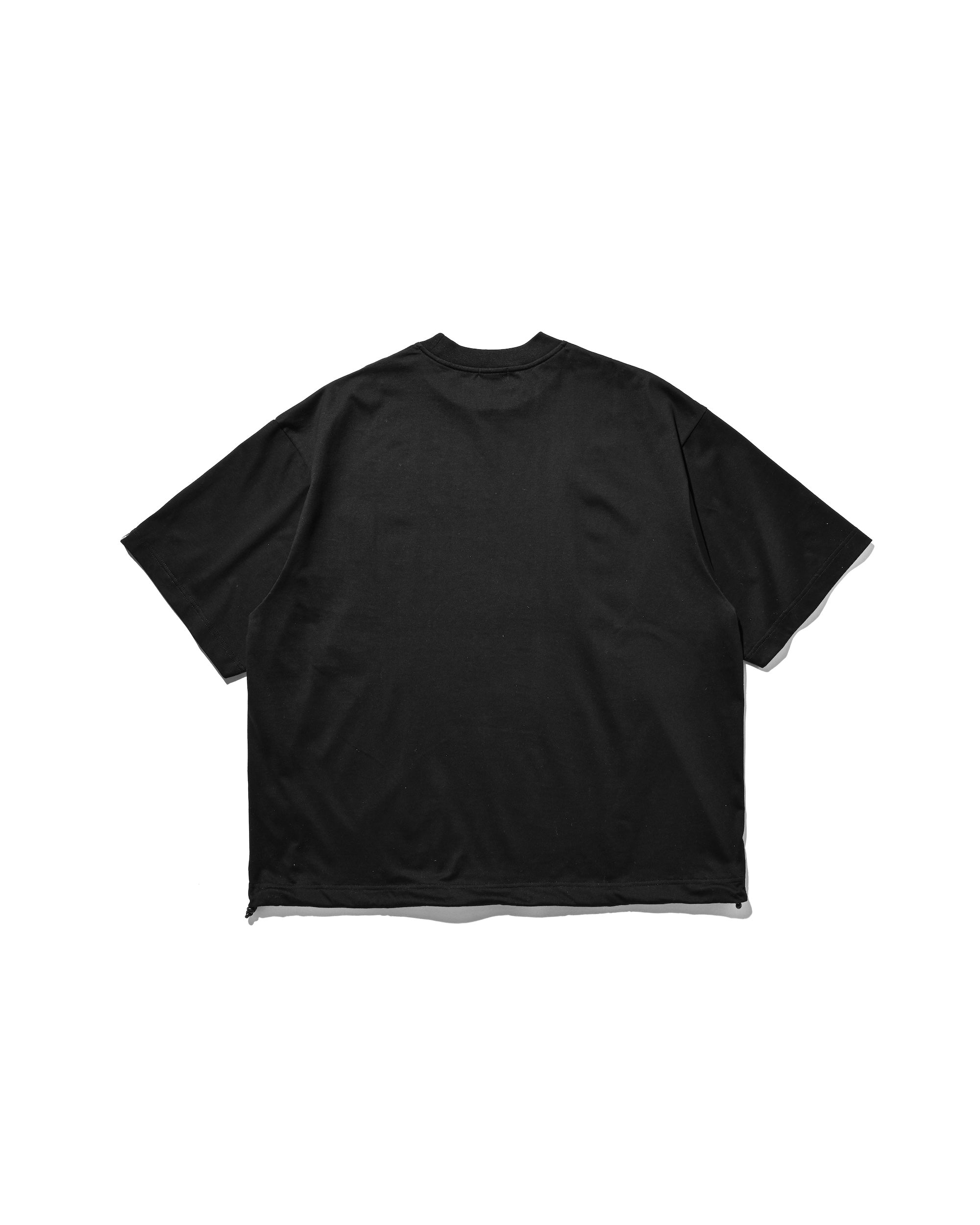 COLLEGE LOGO PRINT MASSIVE T-SHIRT WITH DRAWSTRINGS (BLACK)