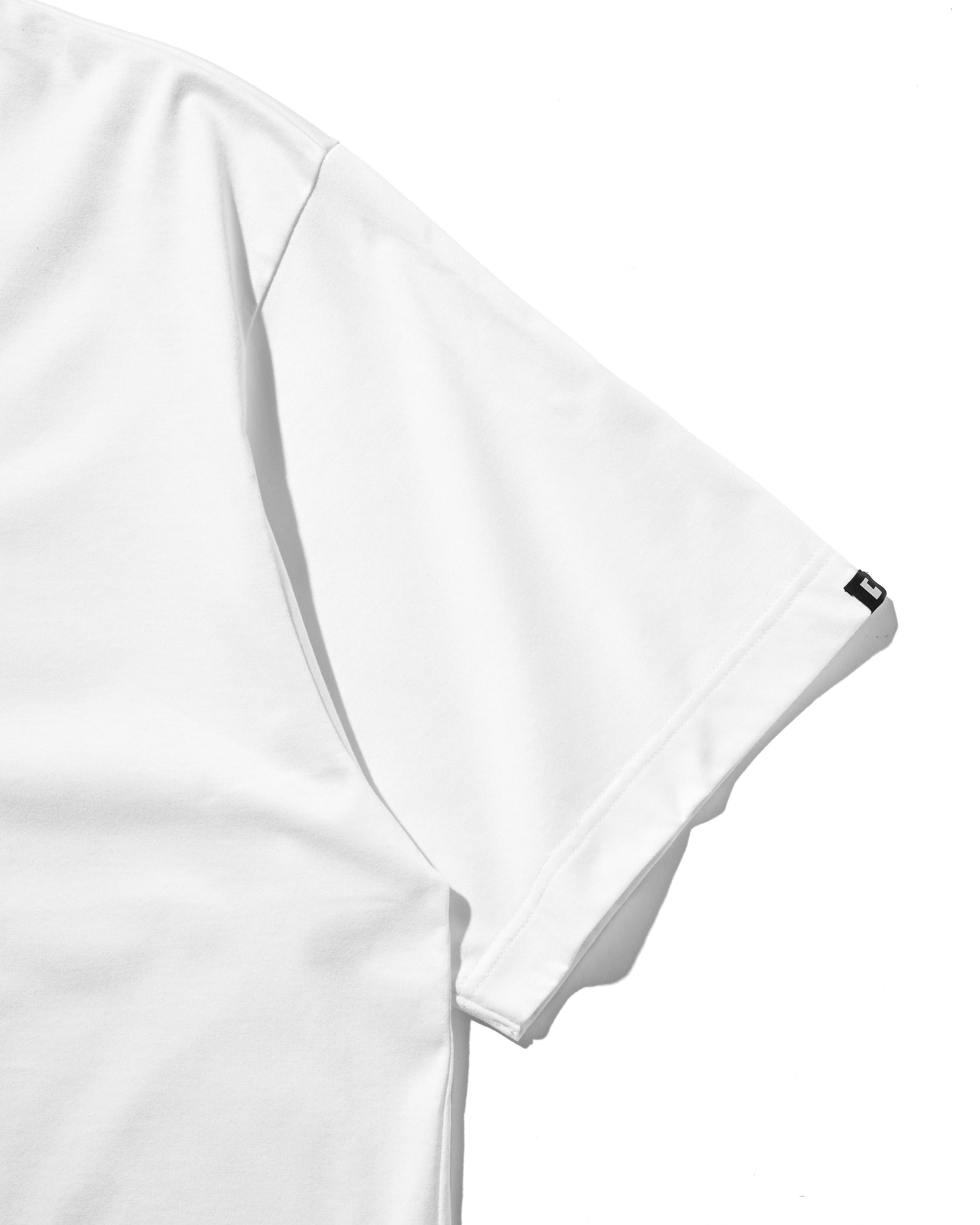 COLLEGE LOGO PRINT MASSIVE T-SHIRT WITH DRAWSTRINGS (WHITE)