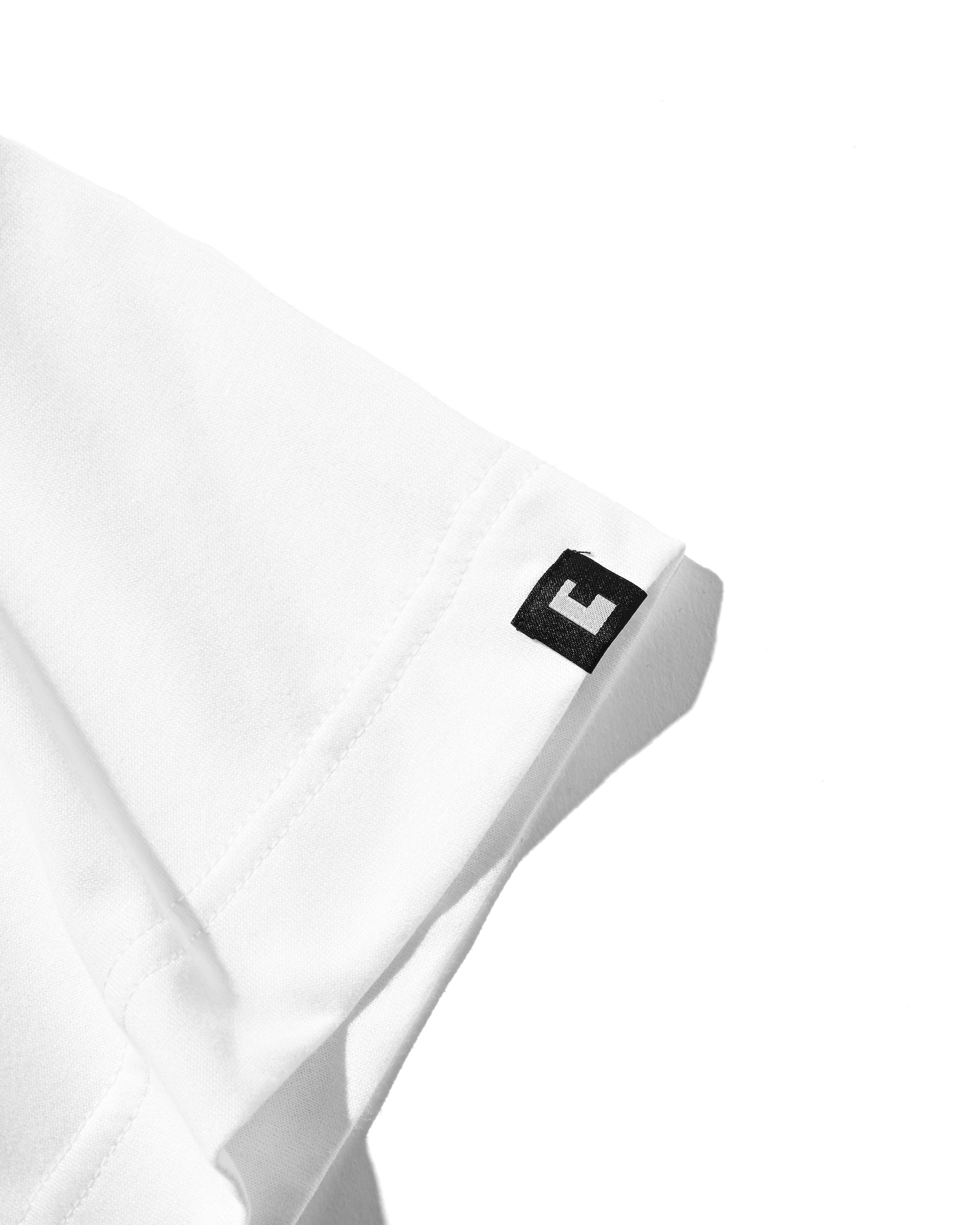 COLLEGE LOGO PRINT MASSIVE T-SHIRT WITH DRAWSTRINGS (WHITE)