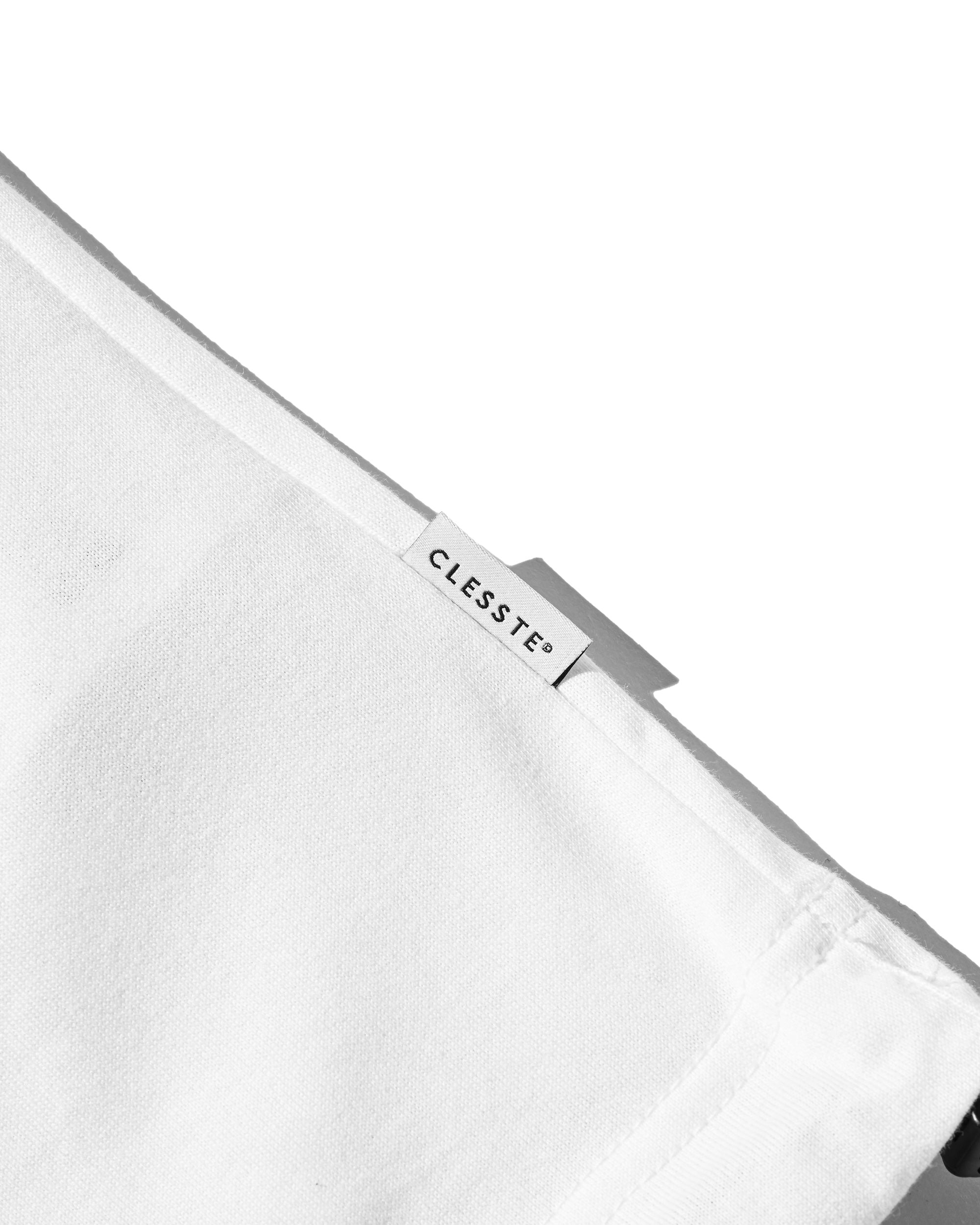 COLLEGE LOGO PRINT MASSIVE T-SHIRT WITH DRAWSTRINGS (WHITE)