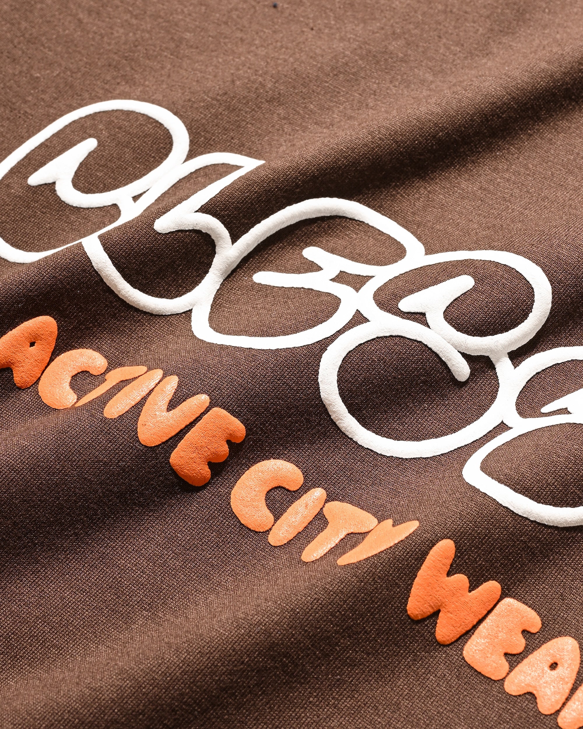 【8.23 SAT 20:00- IN STOCK】BUBBLE LOGO PRINT MASSIVE T-SHIRT WITH DRAWSTRINGS (BROWN)