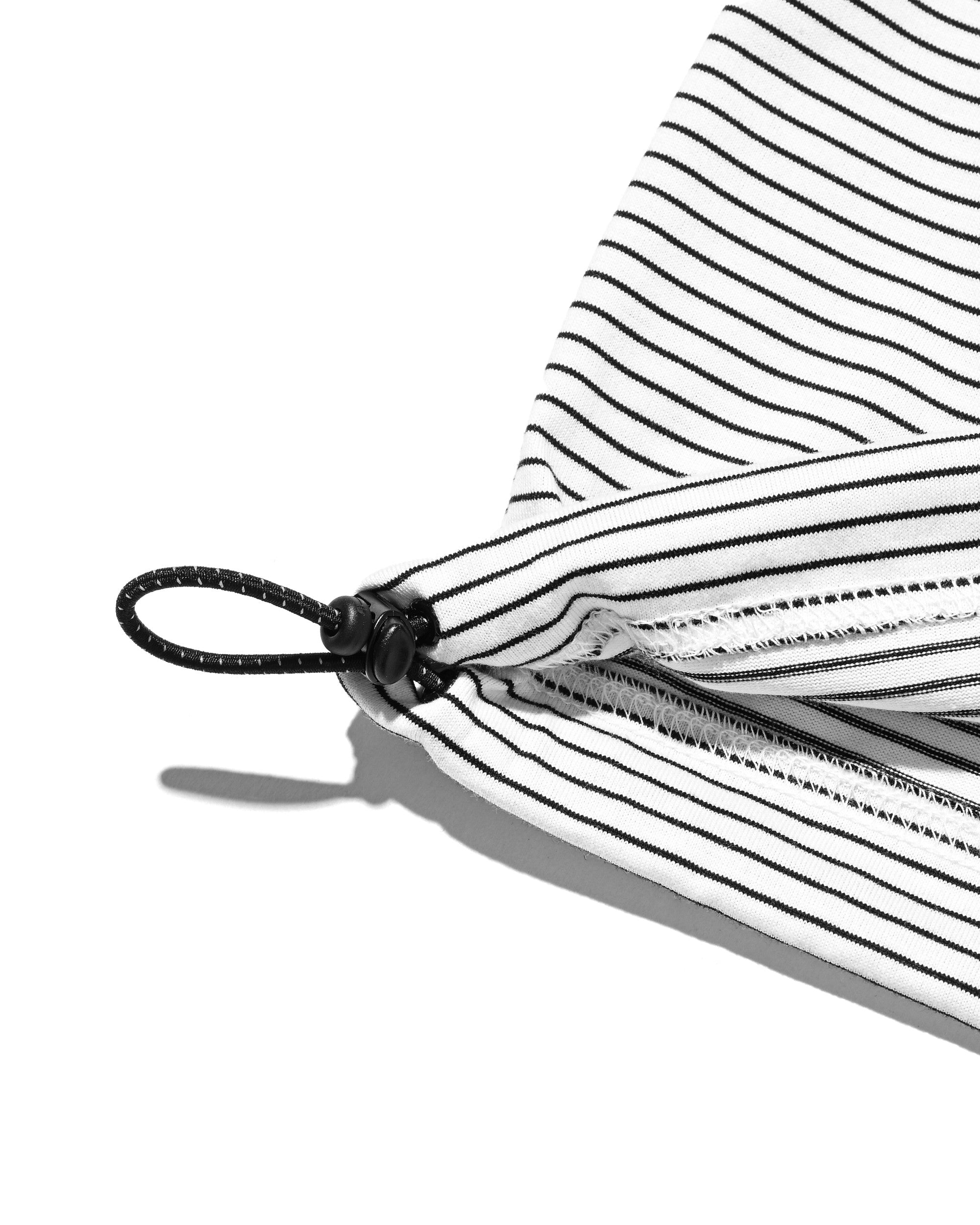 【6.13 SAT 20:00- IN STOCK】"C×CONCEPT" STRIPED S/S T-SHIRT WITH DRAWSTRINGS (WHITE×BLACK)