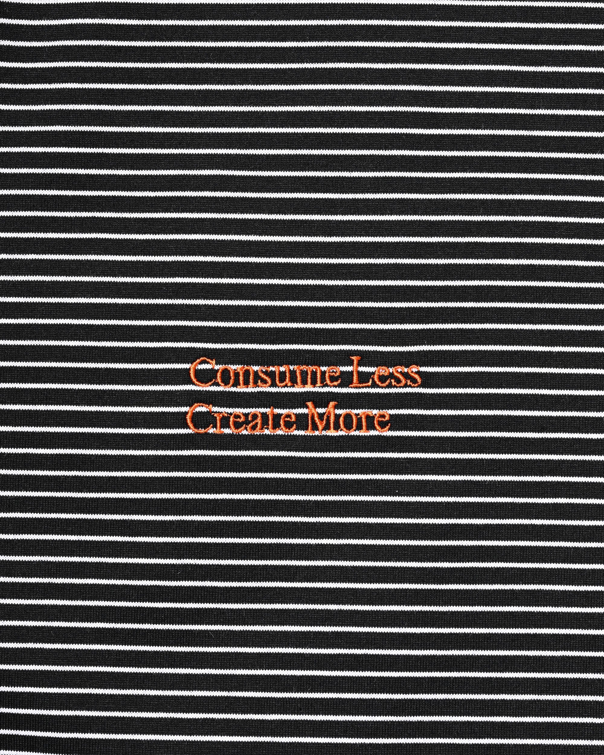 【6.13 SAT 20:00- IN STOCK】"C×CONCEPT" STRIPED S/S T-SHIRT WITH DRAWSTRINGS (BLACK×WHITE)