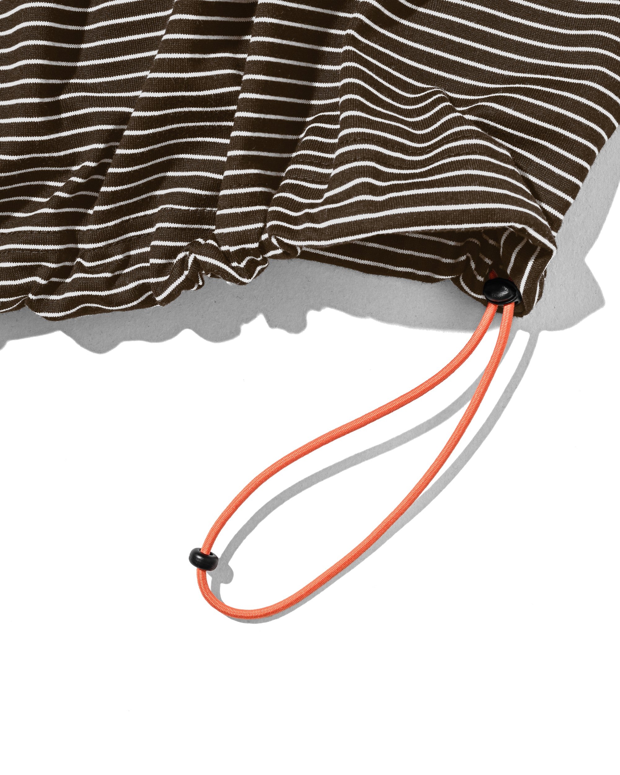 【6.13 SAT 20:00- IN STOCK】"C×CONCEPT" STRIPED S/S T-SHIRT WITH DRAWSTRINGS (BROWN×WHITE)