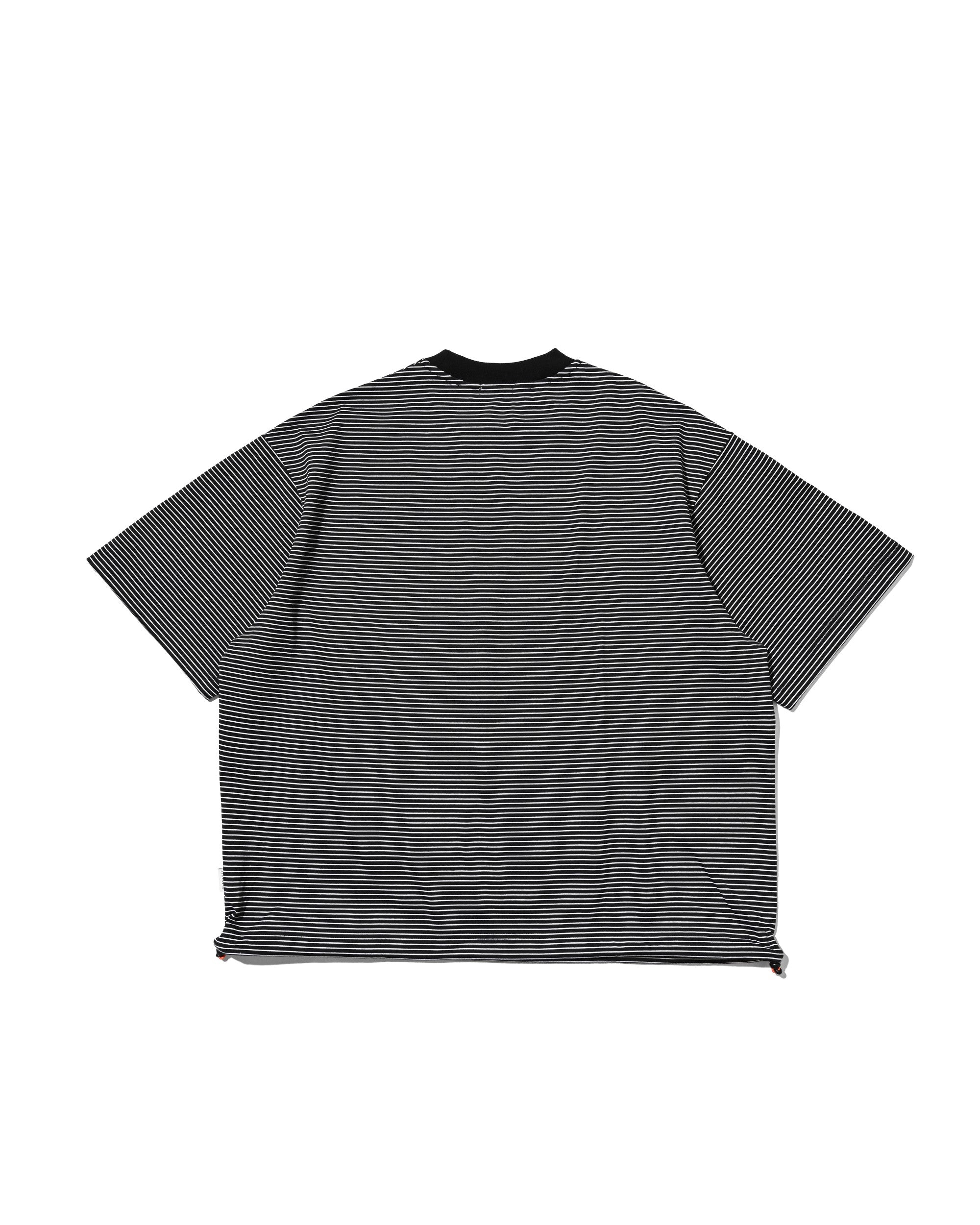 【6.13 SAT 20:00- IN STOCK】"C×CONCEPT" STRIPED S/S T-SHIRT WITH DRAWSTRINGS (BLACK×WHITE)